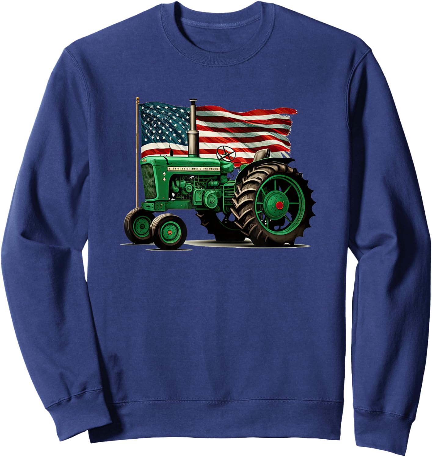Agriculture Farm Tractor USA Flag Tractor American Farm USA Sweatshirt - Sweatshirt | Navy