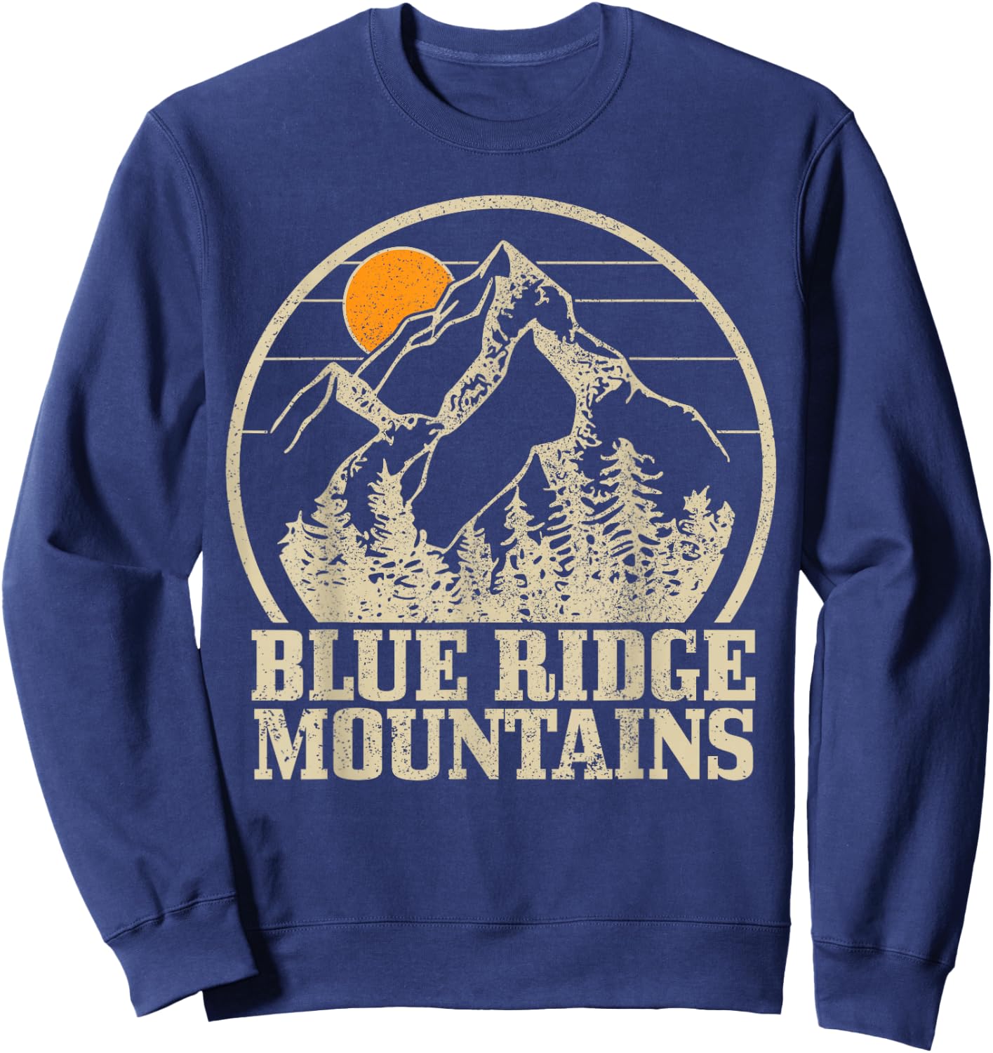 Blue Ridge Mountains Vintage Mountains USA America Souvenir Sweatshirt - Sweatshirt | Navy