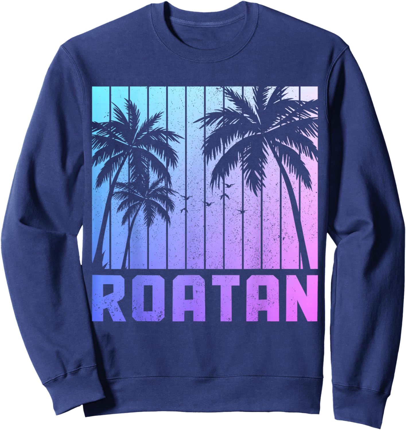 Roatan Beach Honduras Surfer Vintage Souvenir Sweatshirt - Sweatshirt | Navy