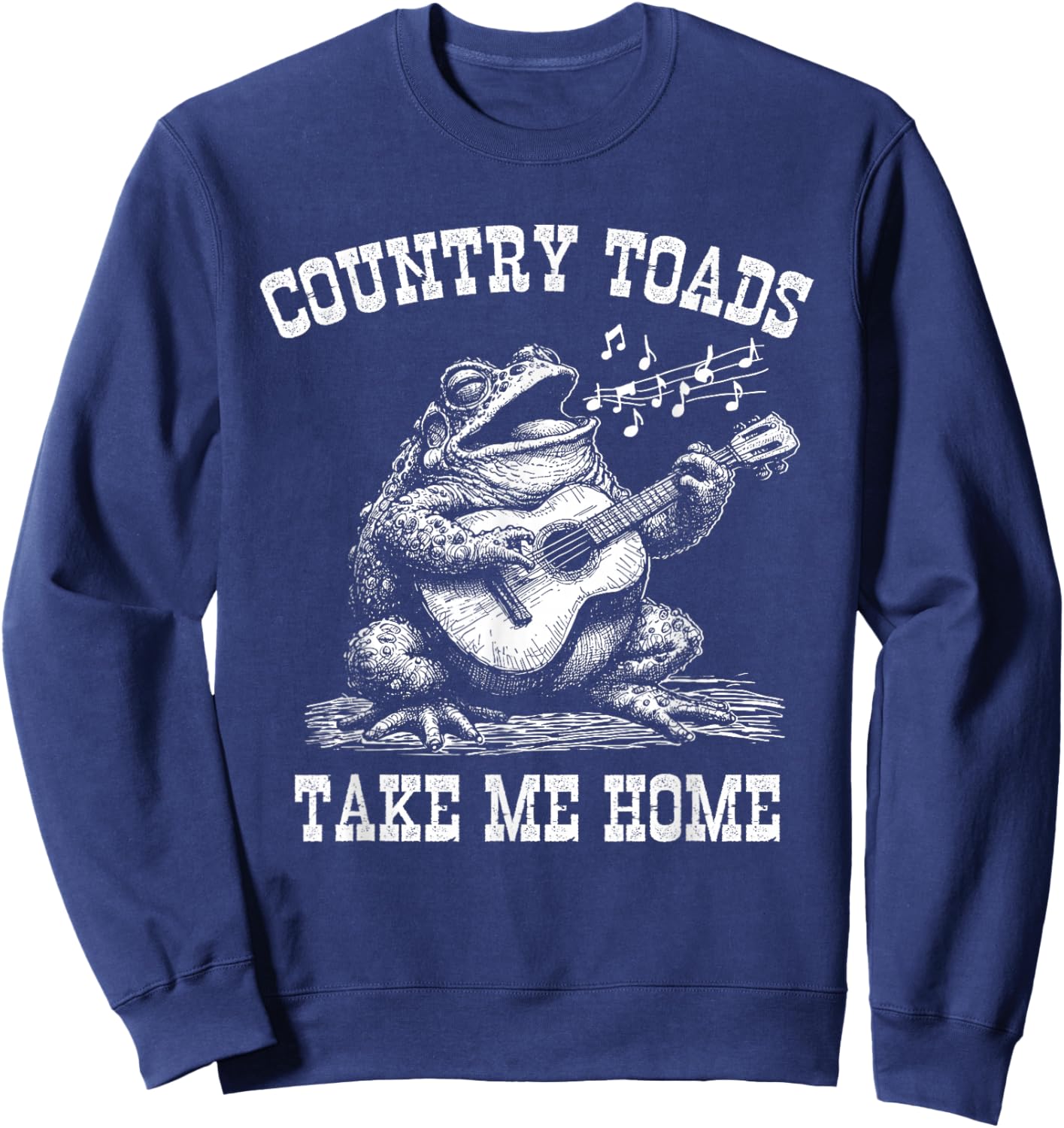 Western Music and Animal Apparel Country Toads Take Me Home Music Festival Singing Toad Sweatshirt - Sweatshirt | Navy