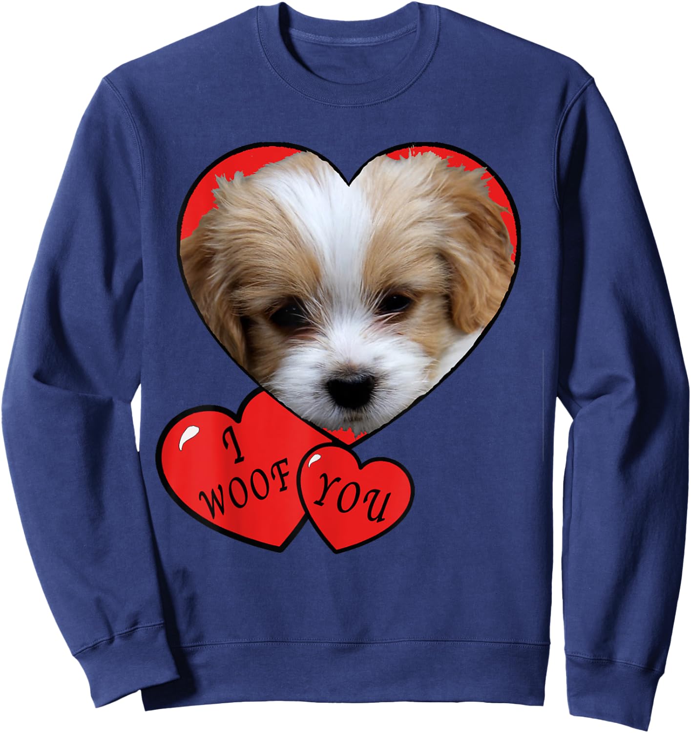 Puppy for Kids, I Woof You Cute I love puppies Sweatshirt - Sweatshirt | Navy