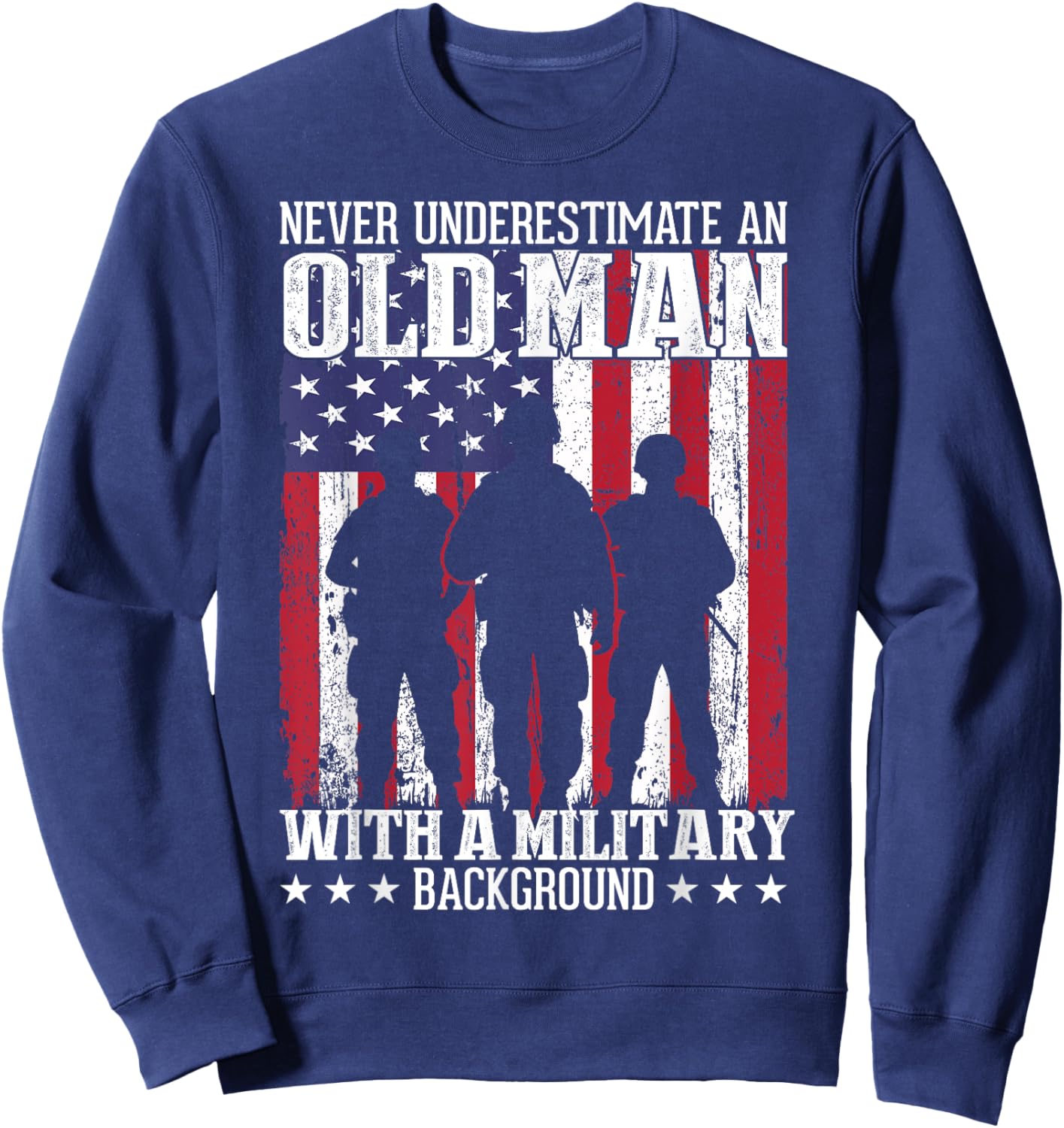 Veteran Old Man USA Veterans Day US Army America Veteran Sweatshirt - Sweatshirt | Navy