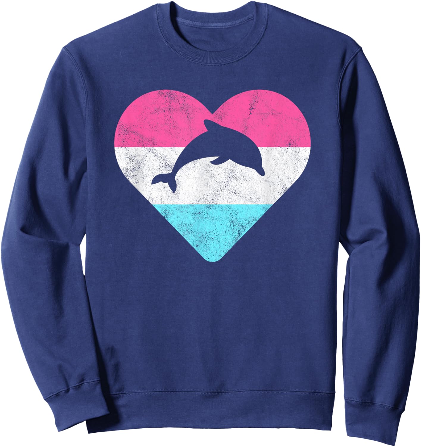 Retro Vintage Dolphin Gift or Girls Sweatshirt - Sweatshirt | Navy