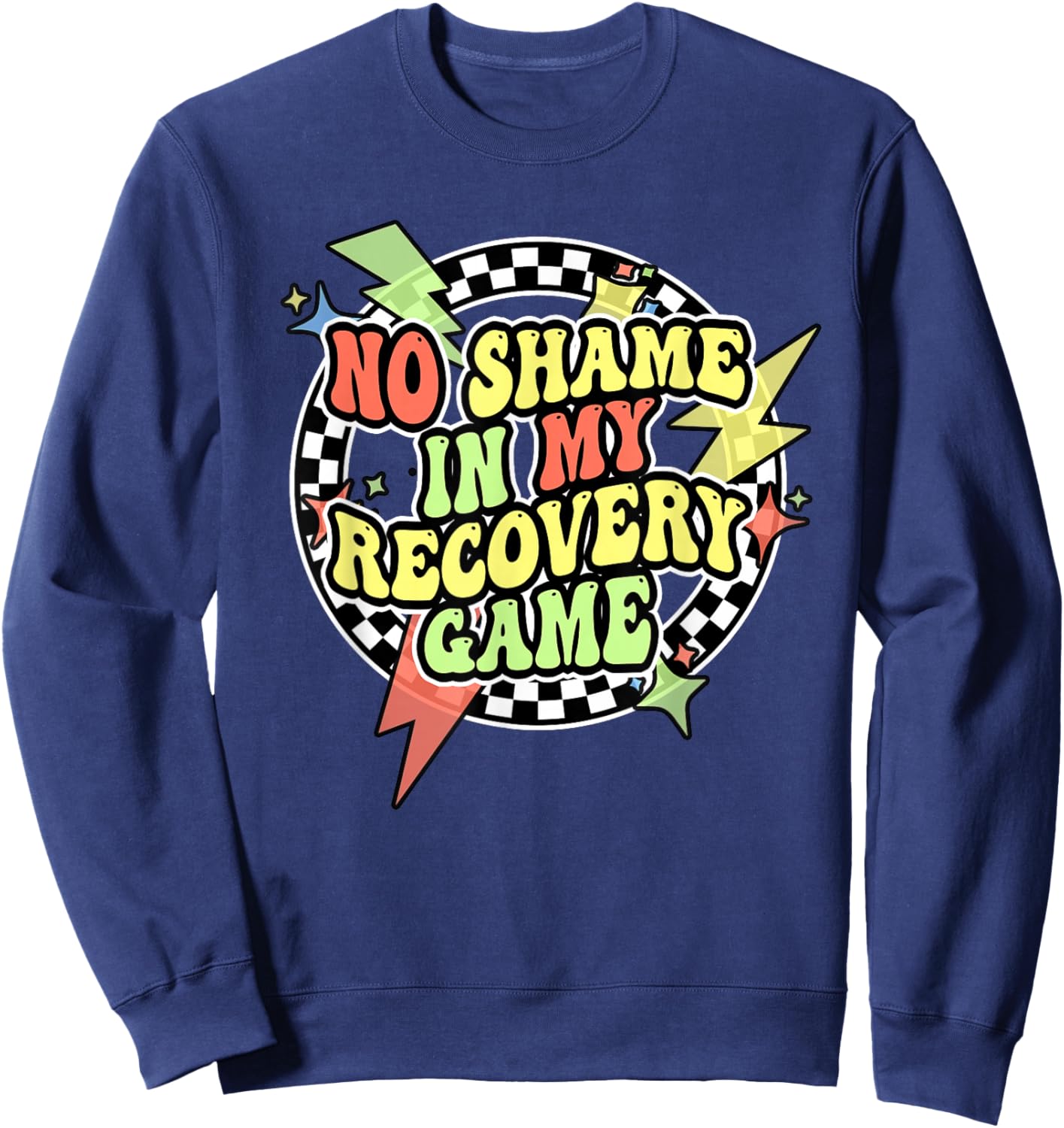 Retro No Shame In My Recovery Game Shirt Men Sweatshirt - Sweatshirt | Navy