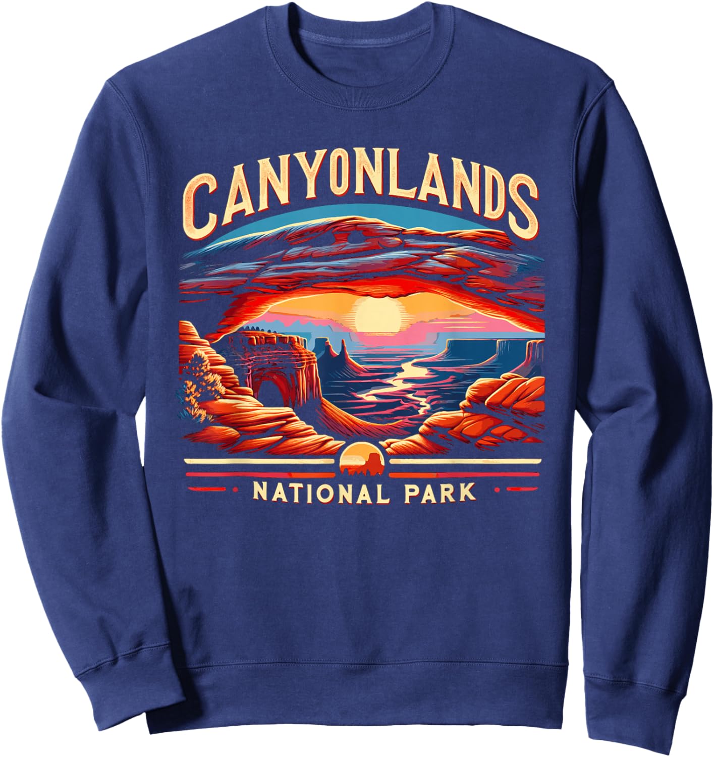 Canyonlands National Park Sunset Landscape Graphic Sweatshirt - Sweatshirt | Navy