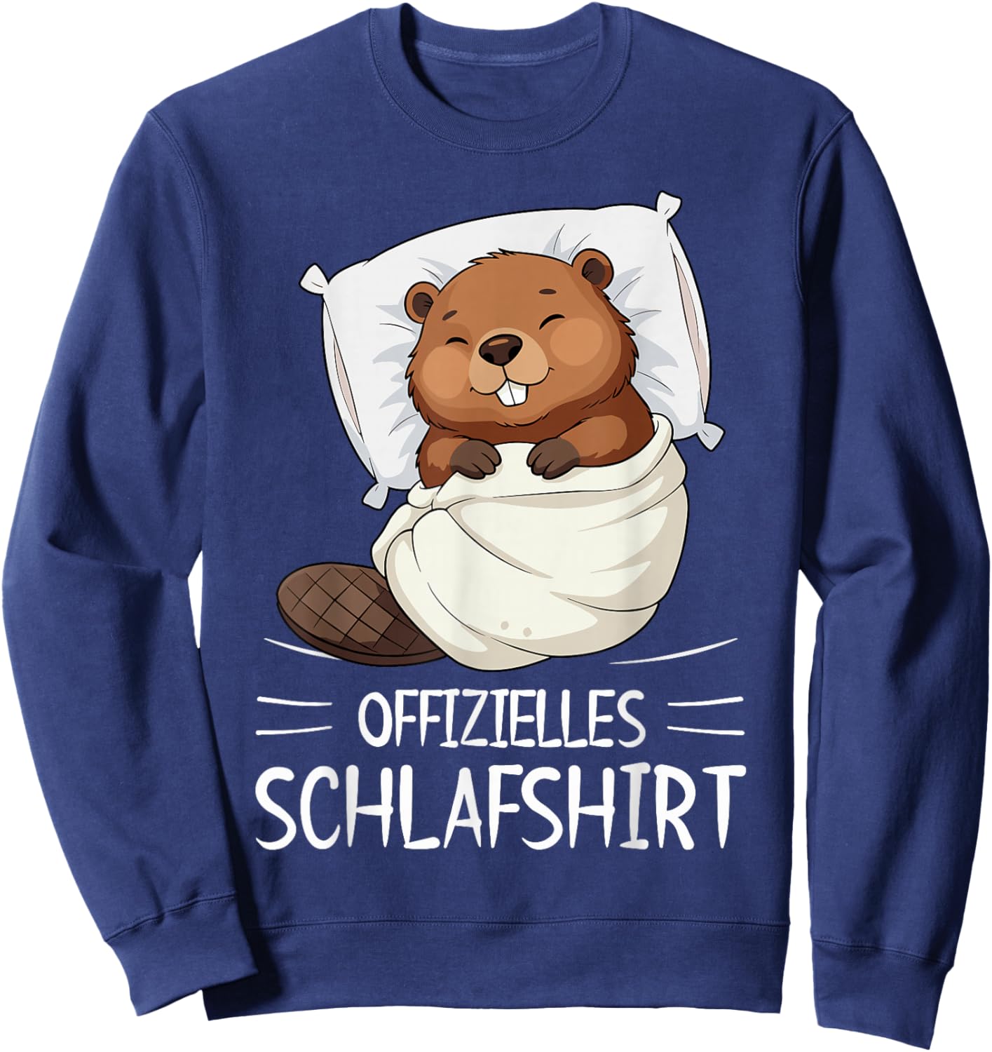Offizielles Schlafshirt Biber Pyjama Schlafanzug Sweatshirt - Sweatshirt | Navy