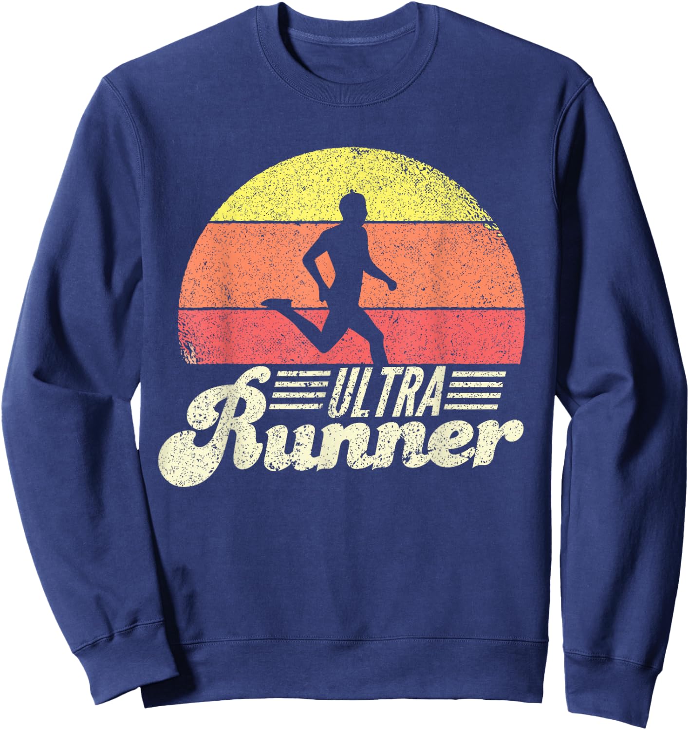 Ultra Runner Classic Retro Vintage UltraMarathon Sweatshirt - Sweatshirt | Navy