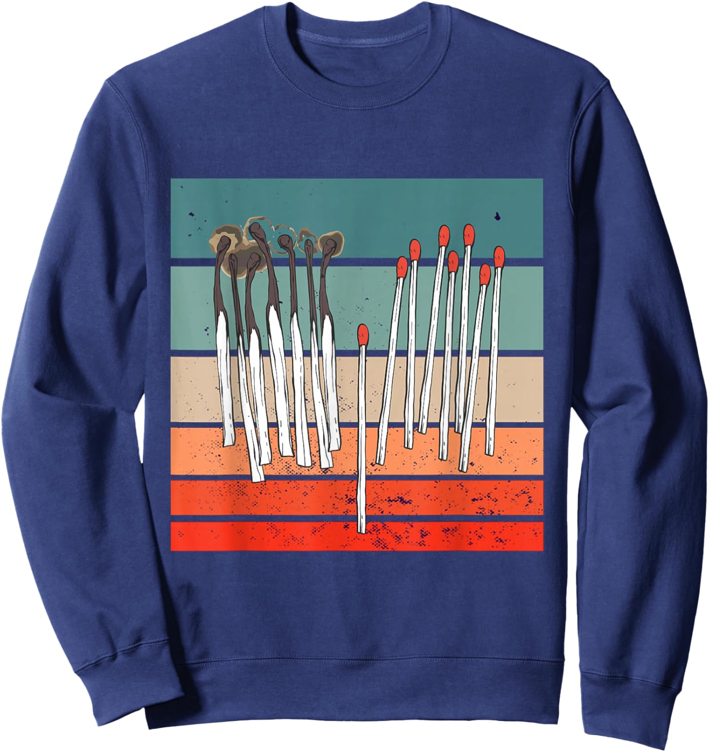 Burnt Matches Unburnt Carbonized Red Tips Sweatshirt - Sweatshirt | Navy