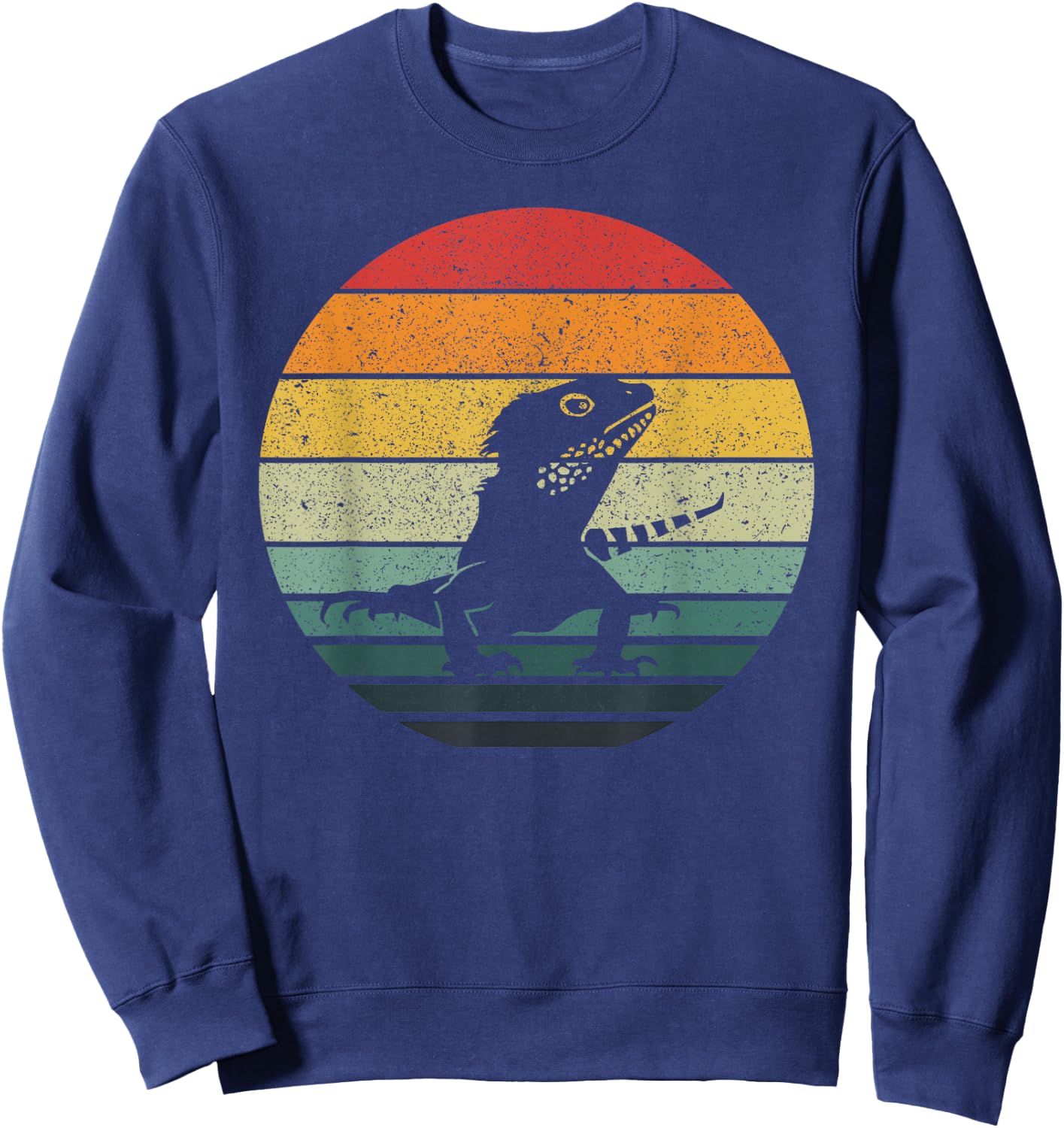 Lizard 60s 70s Art Vintage Lizard Retro Design Sweatshirt - Sweatshirt | Navy