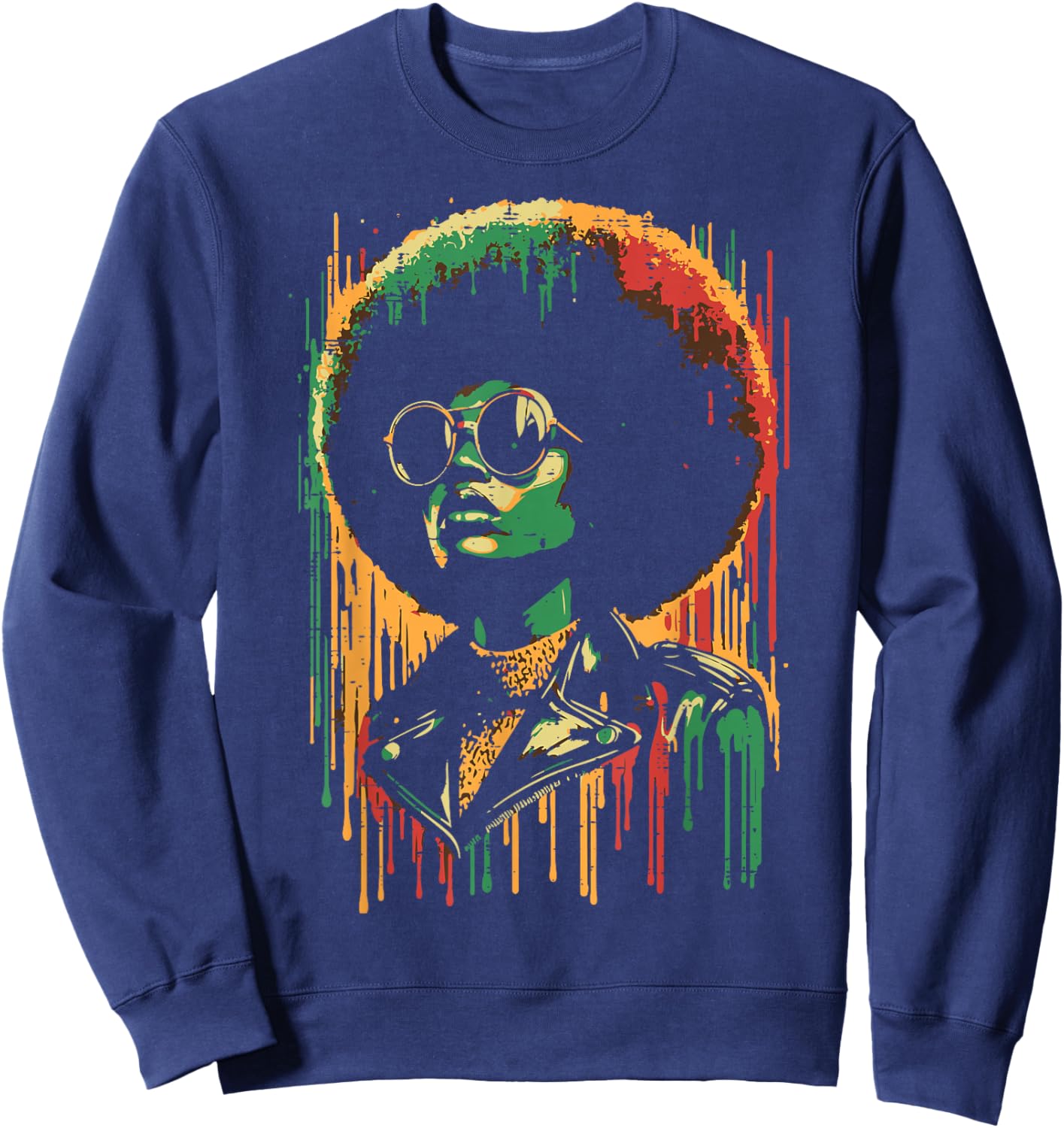Juneteenth Paint Drip Woman Black African June 19th Women Sweatshirt - Sweatshirt | Navy