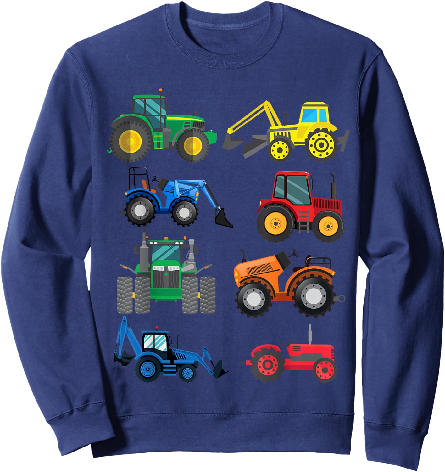 Tractor with Tractors, Agricultural Machinery, Combine Harvester, Boys Sweatshirt - Sweatshirt | Navy