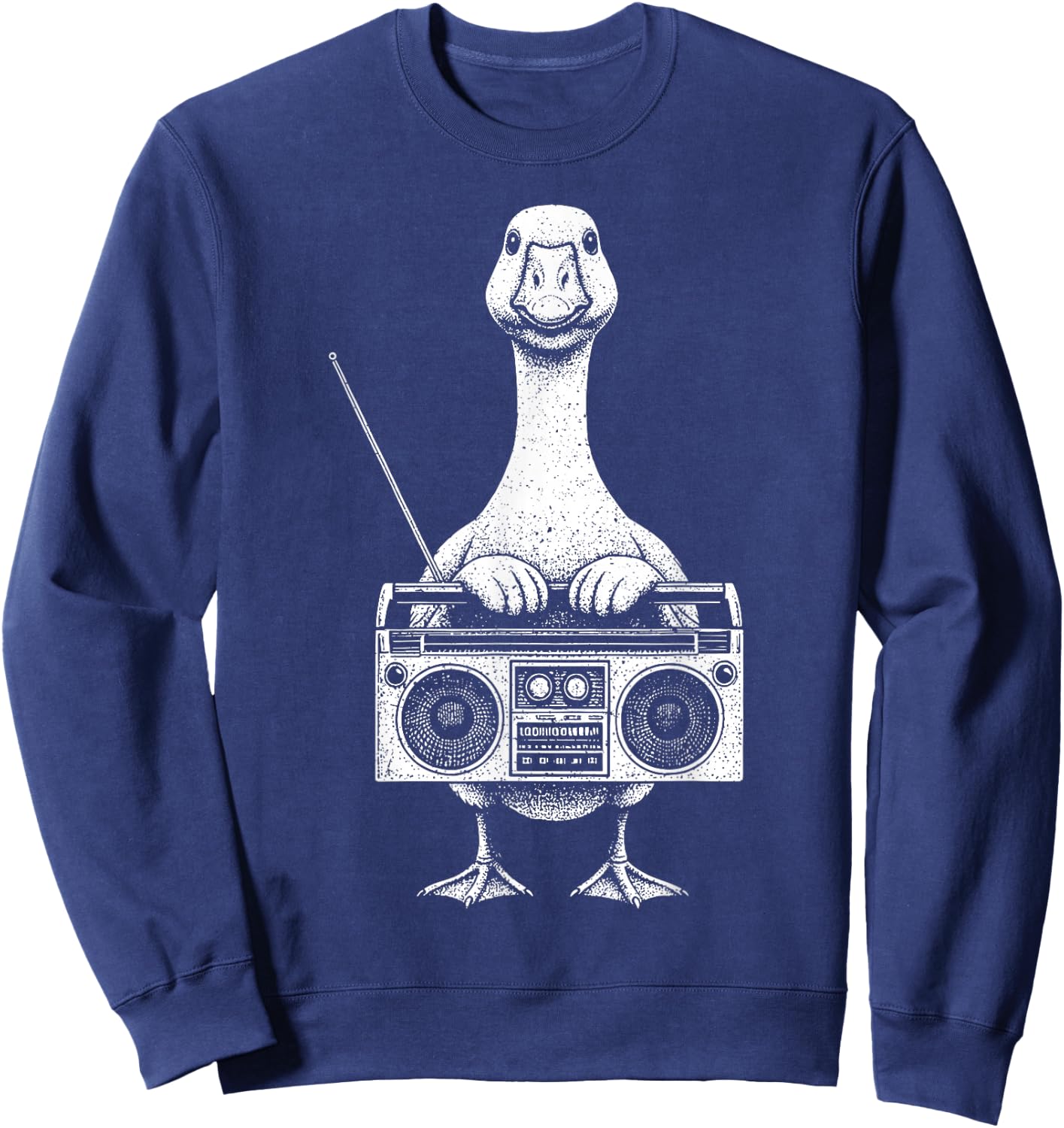 Goose Boombox Goose Box Radio CD Player Cassette Audio Sweatshirt - Sweatshirt | Navy