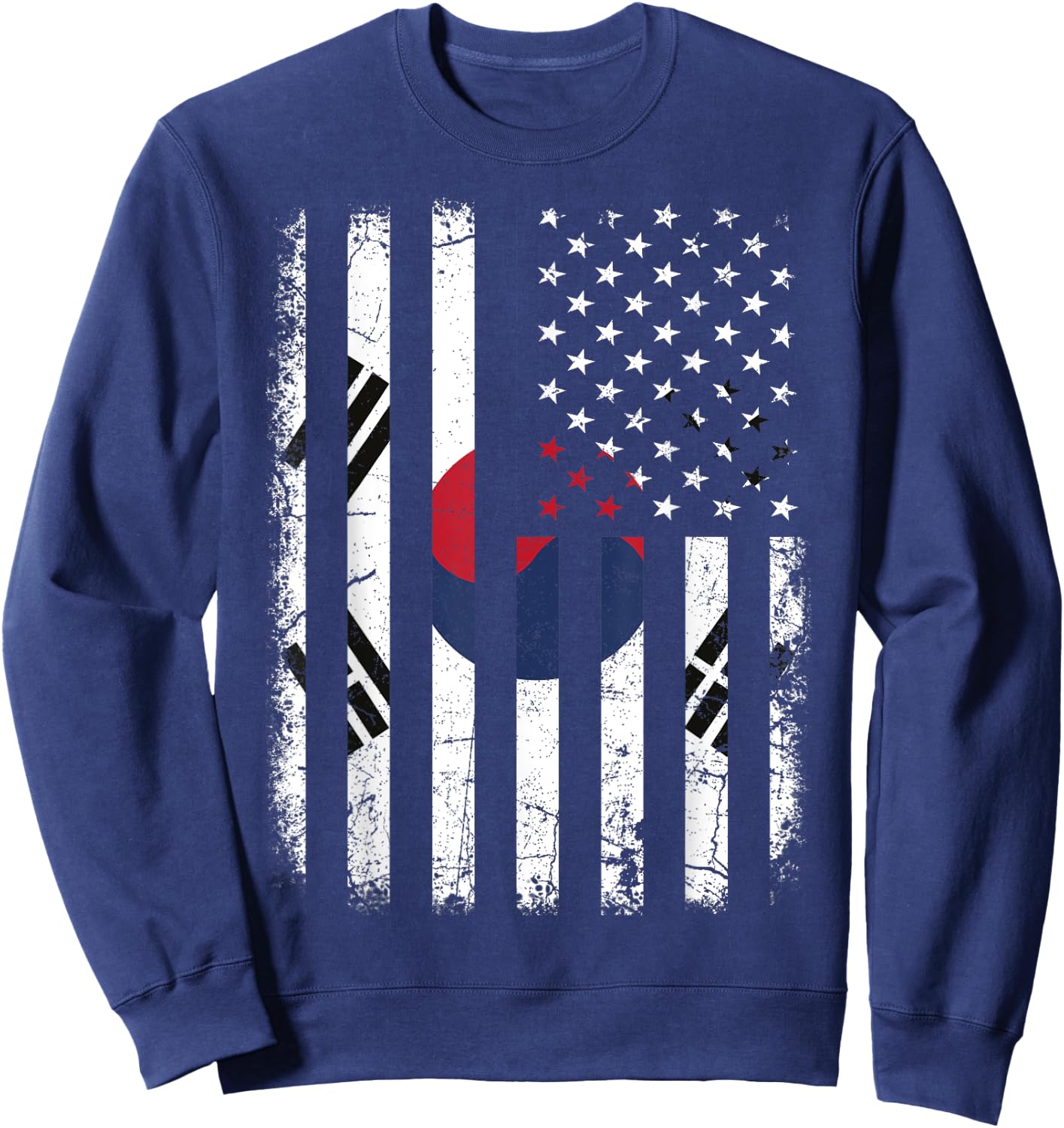 South Korean American Flag South Korea America Pride Sweatshirt - Sweatshirt | Navy