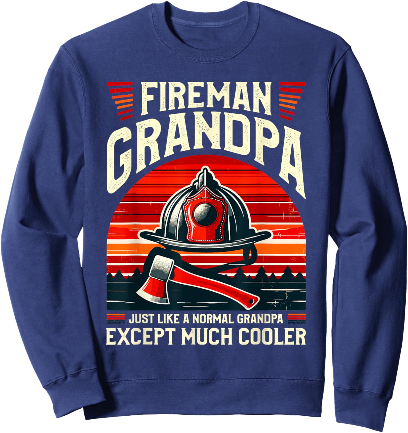 Fireman Grandpa Fireman Grandfather Sweatshirt - Sweatshirt | Navy