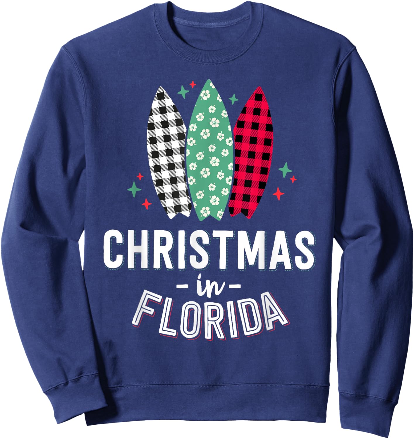 Christmas in Florida Family Vacation Tropical Beach Xmas Women Kids Sweatshirt - Sweatshirt | Navy