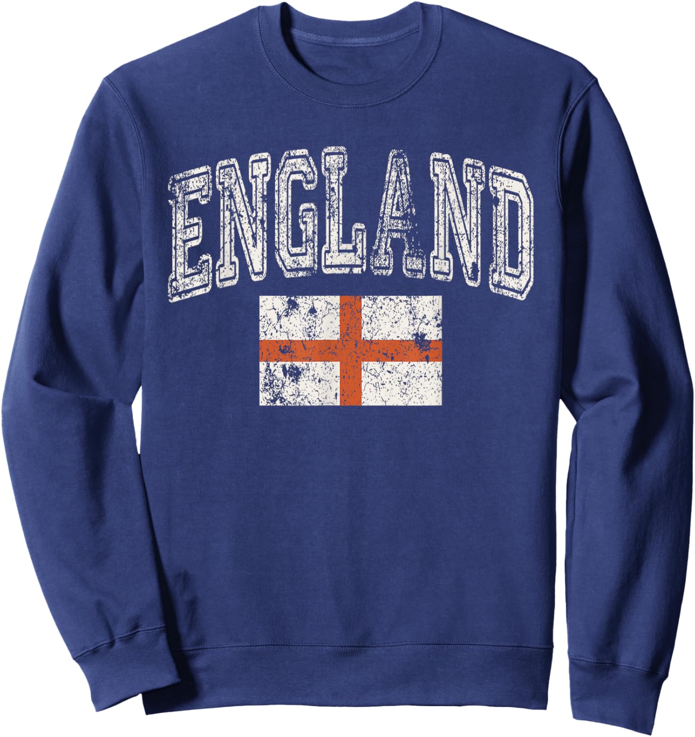 Vintage Retro Faded England Flag English Pride Sweatshirt - Sweatshirt | Navy