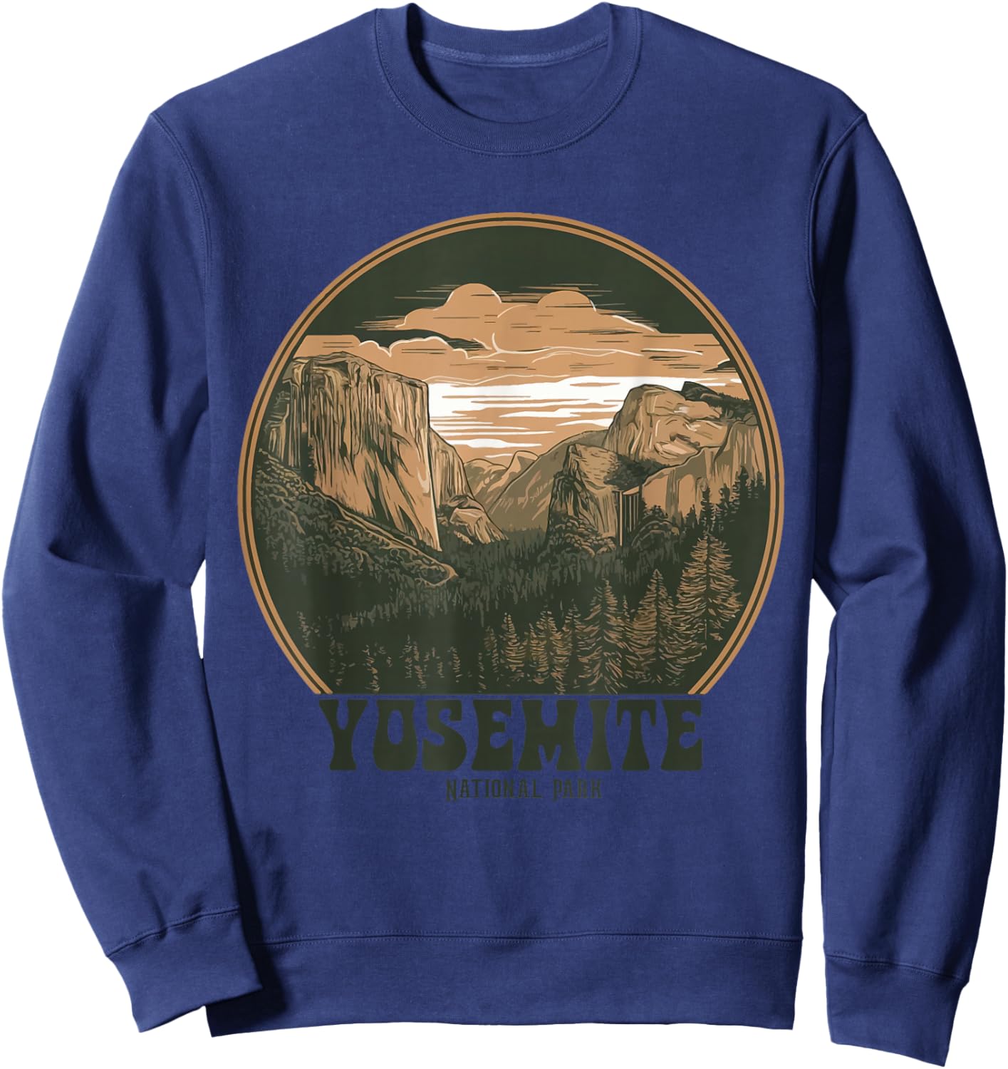 Retro Yosemite Half-Dome Women-Men National Park 2026 Sweatshirt - Sweatshirt | Navy