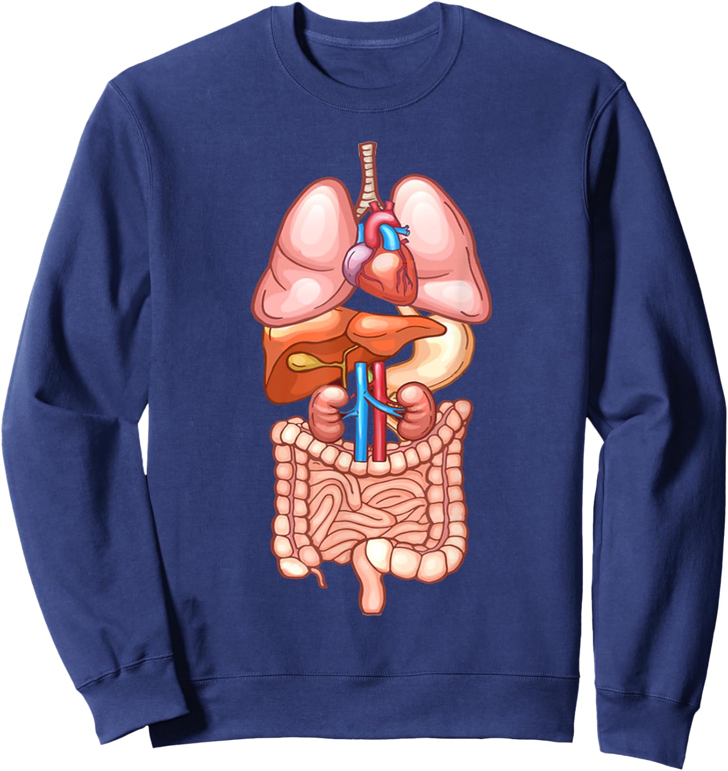 Halloween T Shirt Internal Organ Diagram Anatomy Sweatshirt - Sweatshirt | Navy