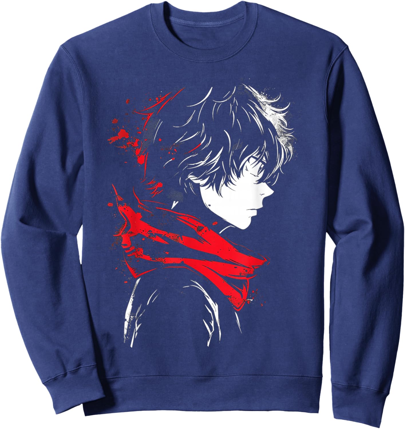 Anime Manga Graphic Art Anime Sweatshirt - Sweatshirt | Navy
