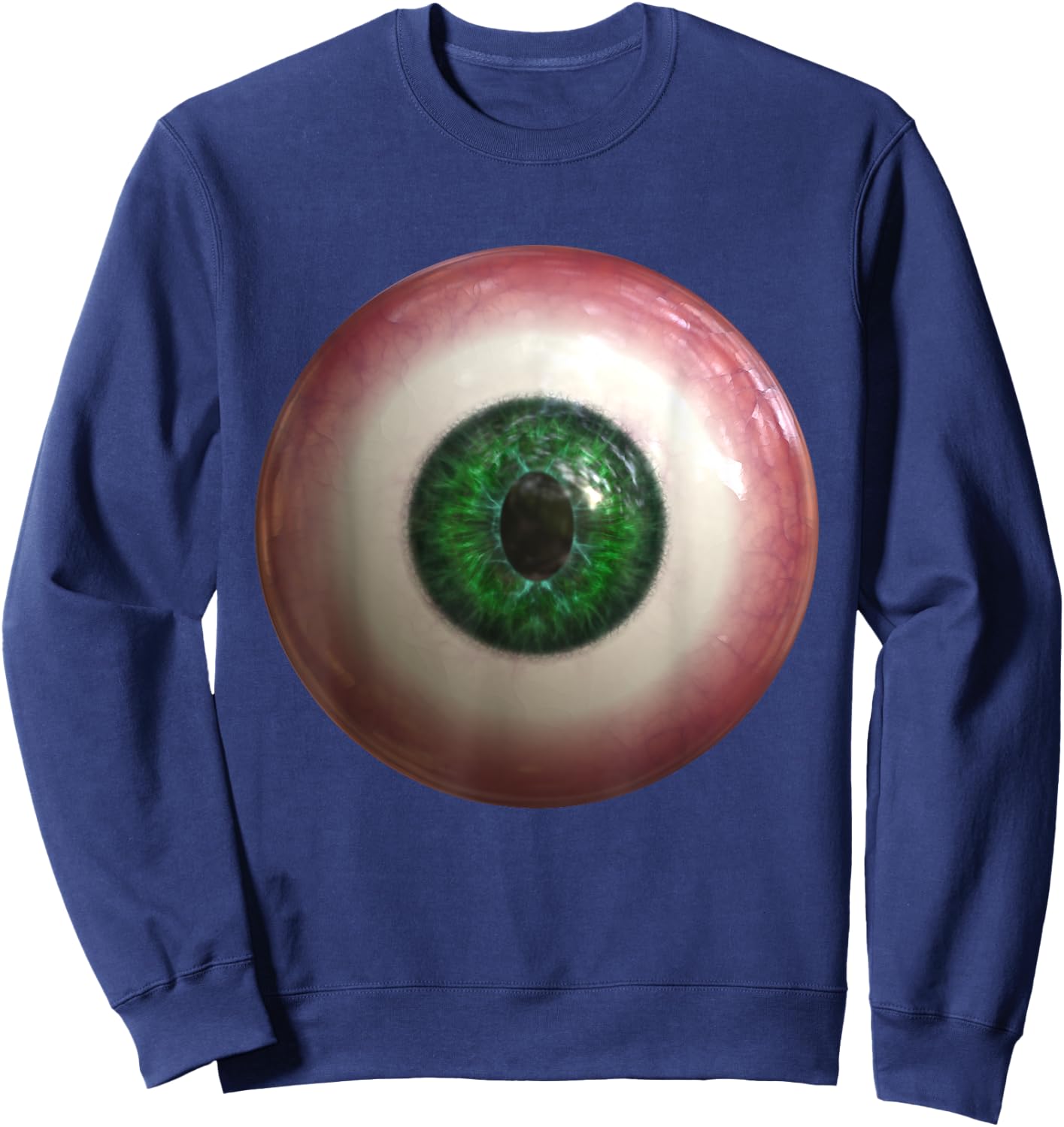 Big Green Eyeball Creepy Funny Lazy Easy Halloween Costume Sweatshirt - Sweatshirt | Navy