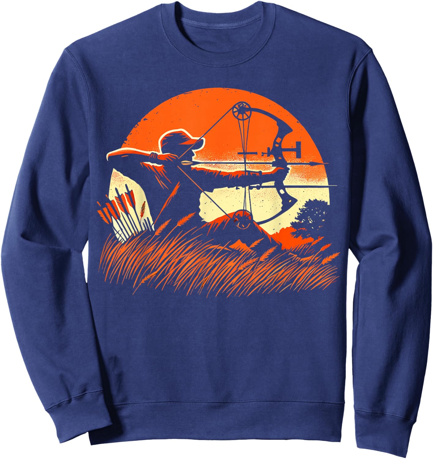 Archery Bow Hunter Deer Mule Elk Bow Hunting Sweatshirt - Sweatshirt | Navy