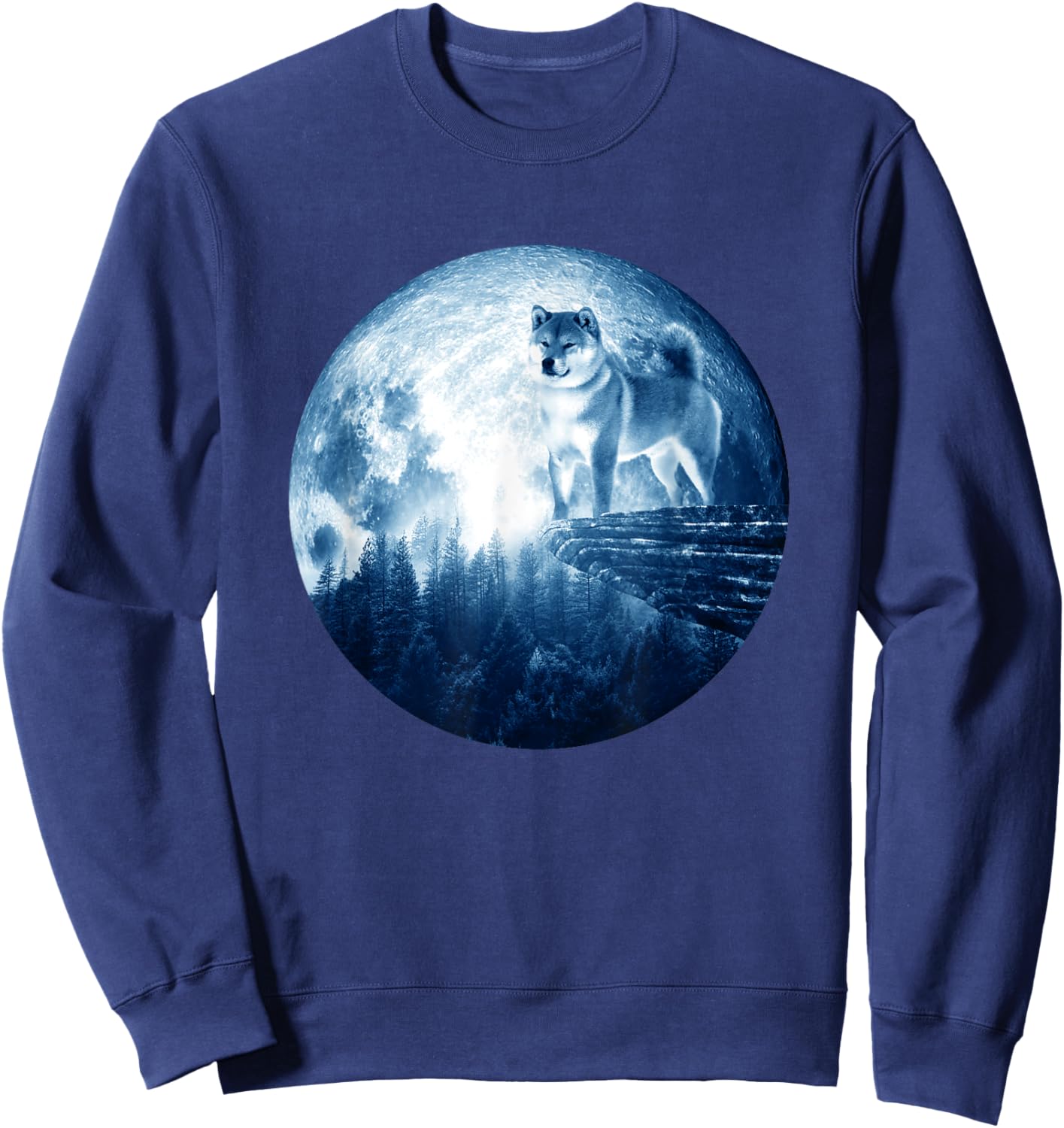 Shiba Inu Dog Moon Dog Mom Dad Women Men Dog Lovers Sweatshirt - Sweatshirt | Navy