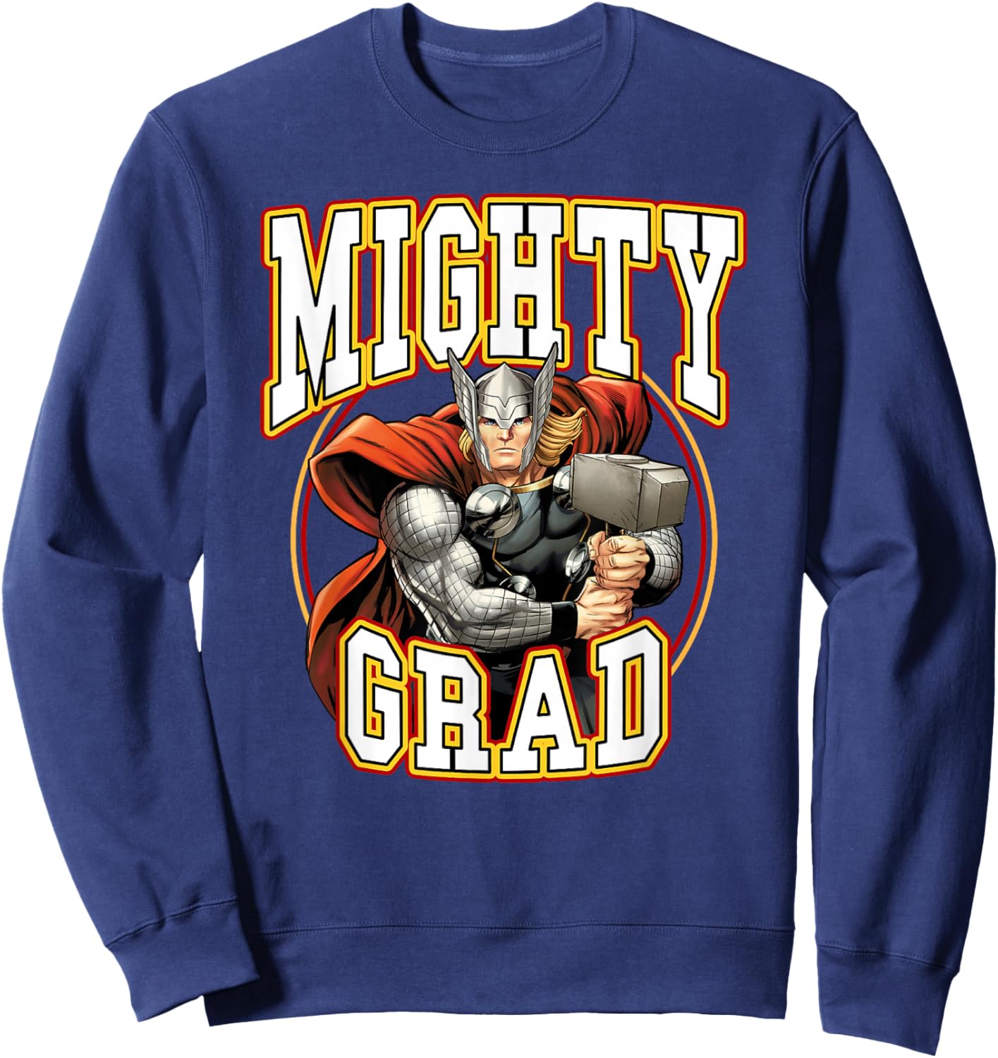 Marvel Avengers Mighty Grad Thor Epic Graduation Big Logo Sweatshirt - Sweatshirt | Navy