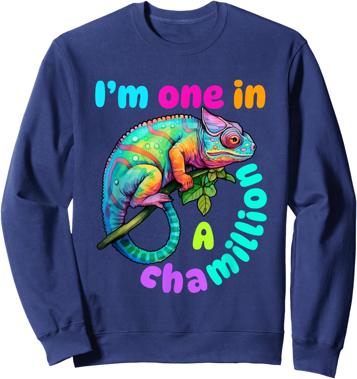 Chameleon Cute Lizard Saying Pun Kids Boys Toddlers Sweatshirt - Sweatshirt | Navy