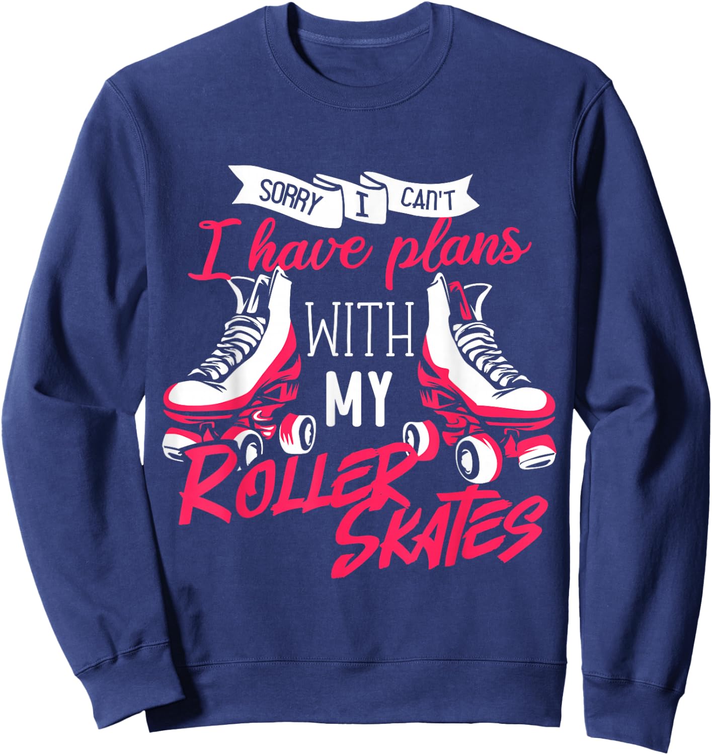 Skater Rollerblades Roller Skating Girl Design Sweatshirt - Sweatshirt | Navy