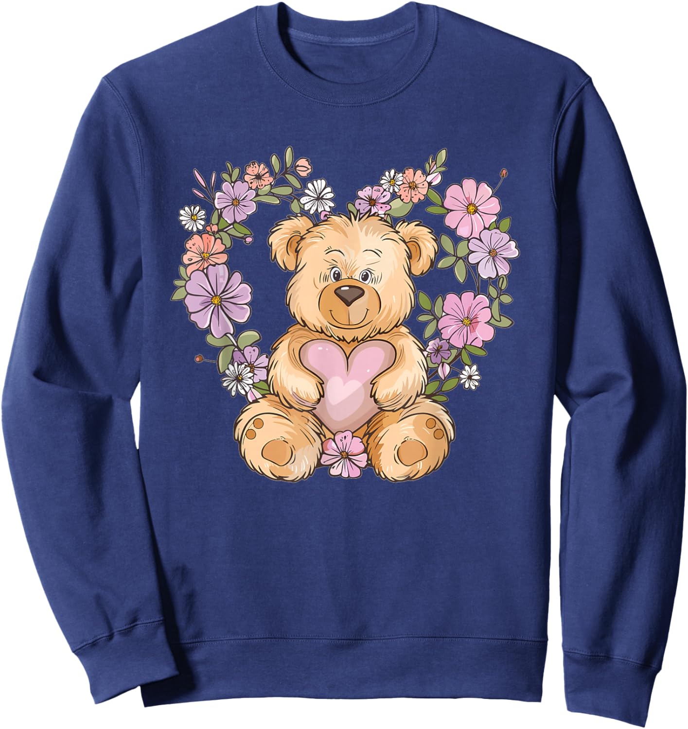 Cartoon Teddy I Cute Teddy Bear Sweatshirt - Sweatshirt | Navy