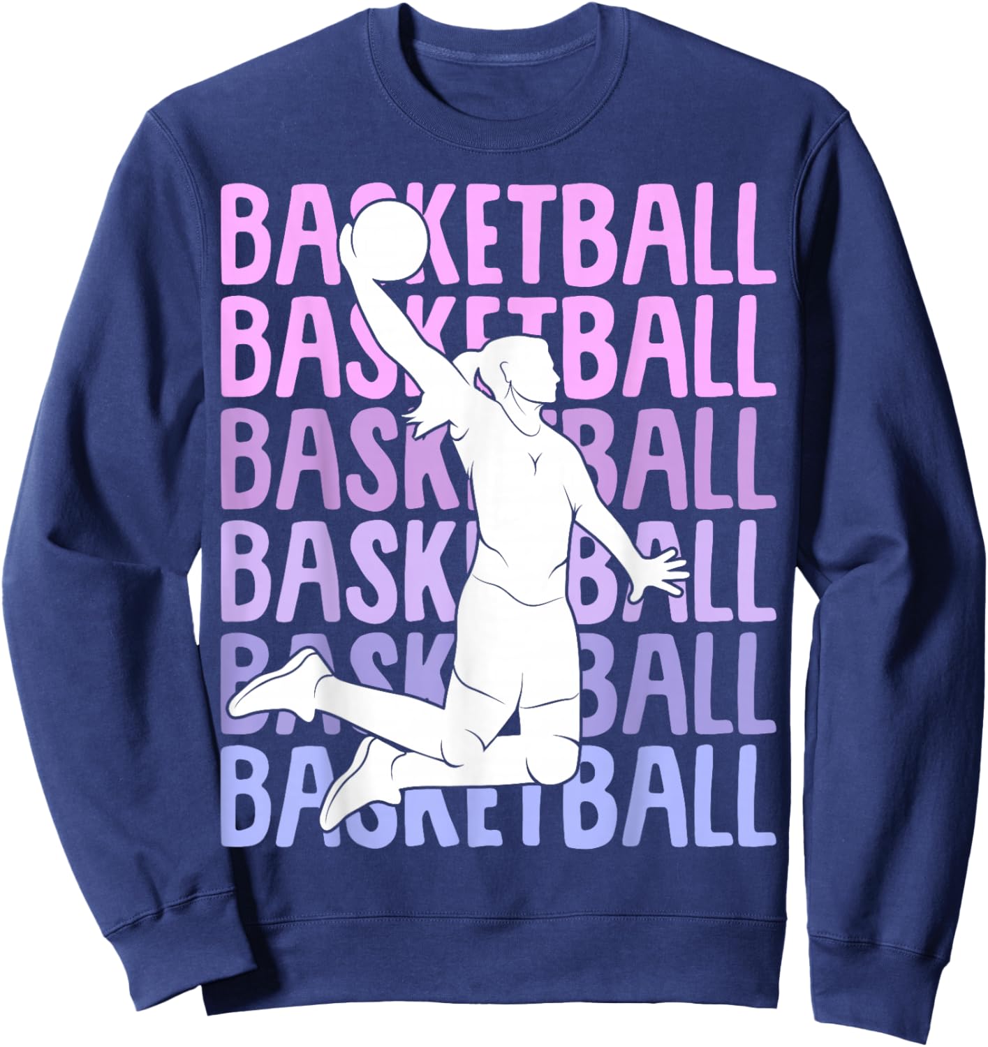Basketball Girl Women Kids Sweatshirt - Sweatshirt | Navy