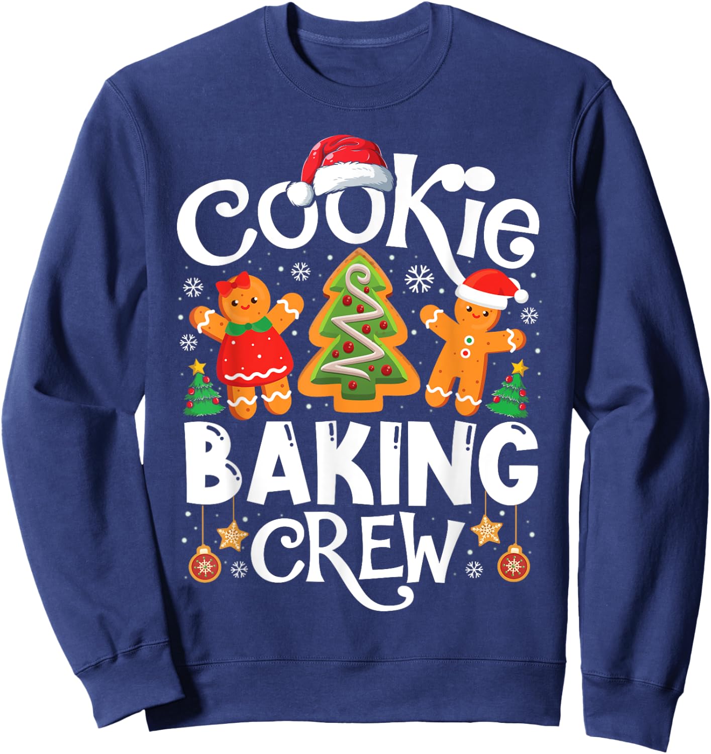 Cookie Baking Crew Cooking Lover Santa Xmas Gingerbread Sweatshirt - Sweatshirt | Navy