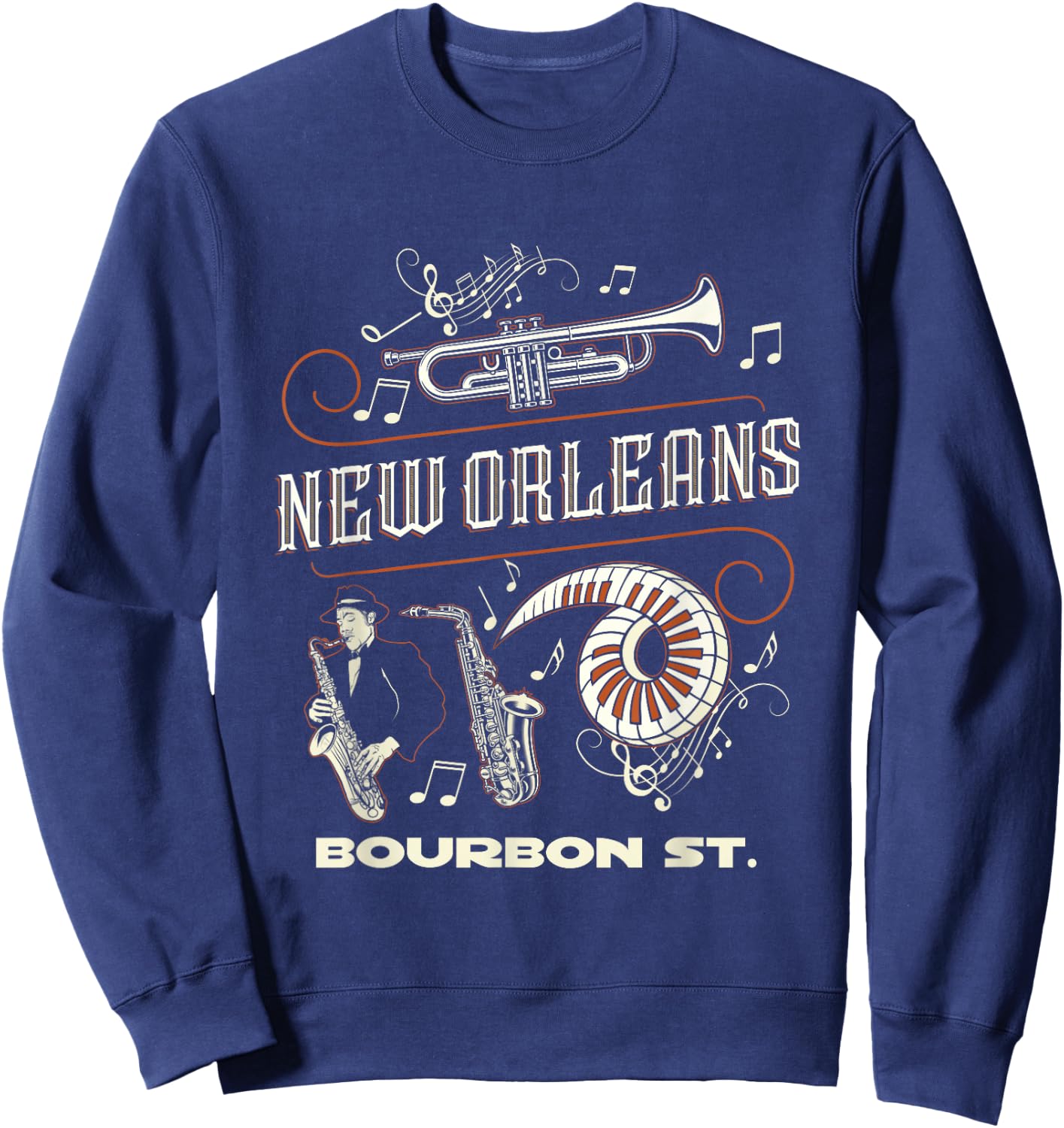 New Orleans Louisiana Jazz Festival Vintage Small Sweatshirt - Sweatshirt | Navy