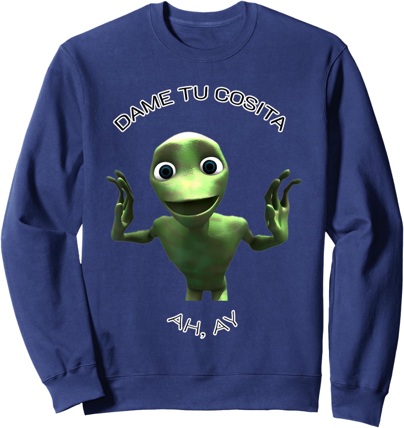 Dame Tu Cosita Dancing Green Alien Sweatshirt - Sweatshirt | Navy