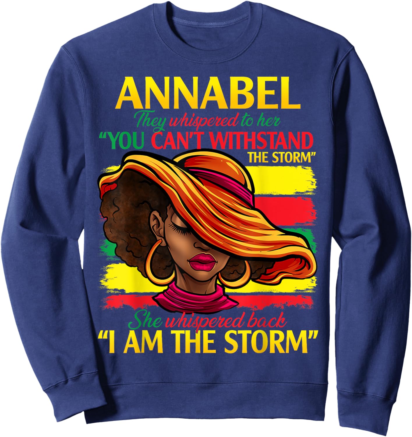 ANNABEL First Name Family Surname Black History Month Sweatshirt - Sweatshirt | Navy