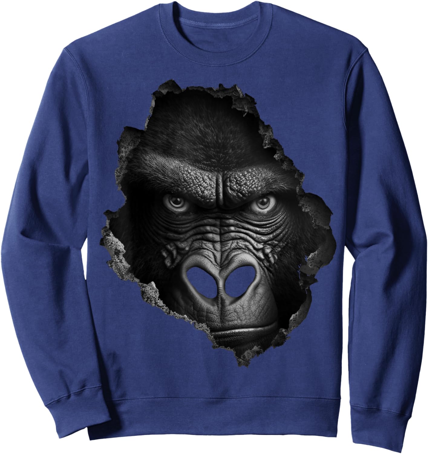 Gorilla Face Wall Animal Print Art Animal Lover Gorilla Sweatshirt - Sweatshirt | Navy