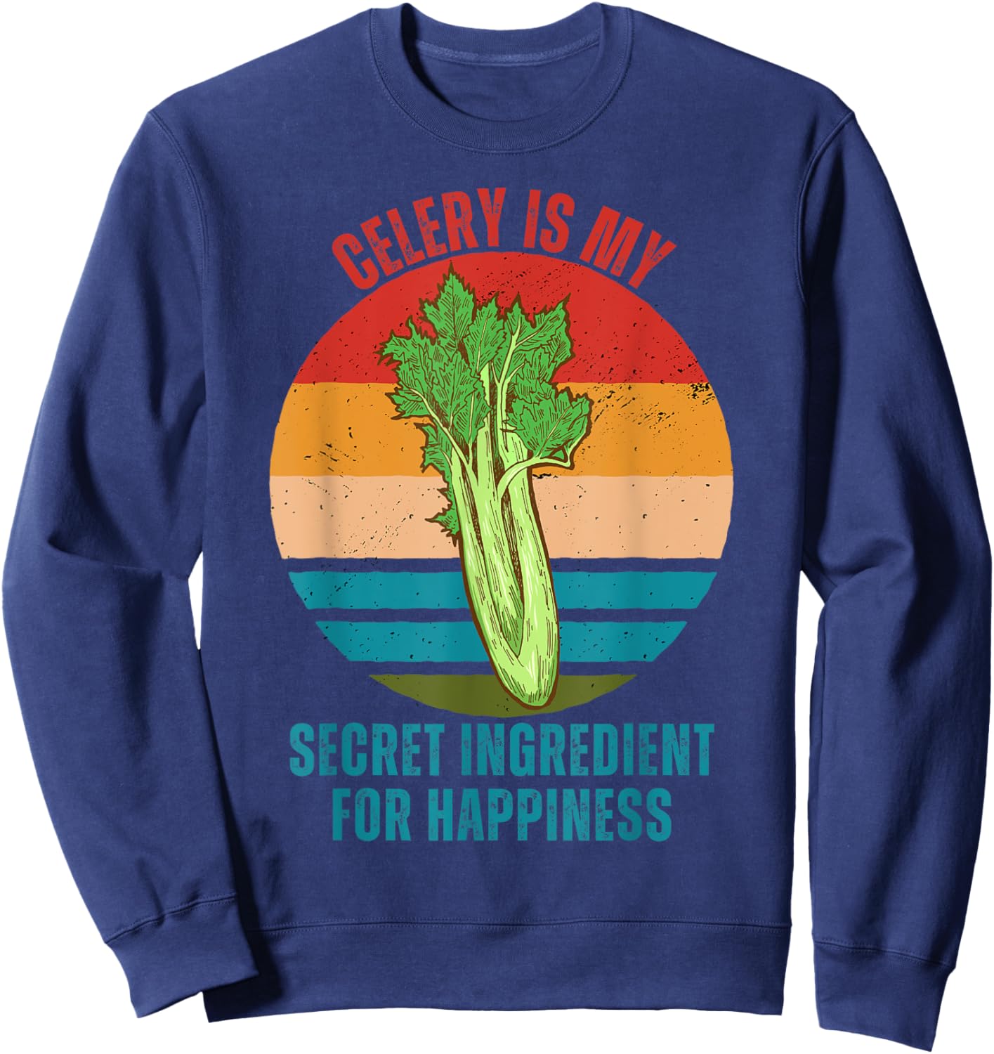 Vintage Celery Is My Secret Ingredient For Happiness Sweatshirt - Sweatshirt | Navy