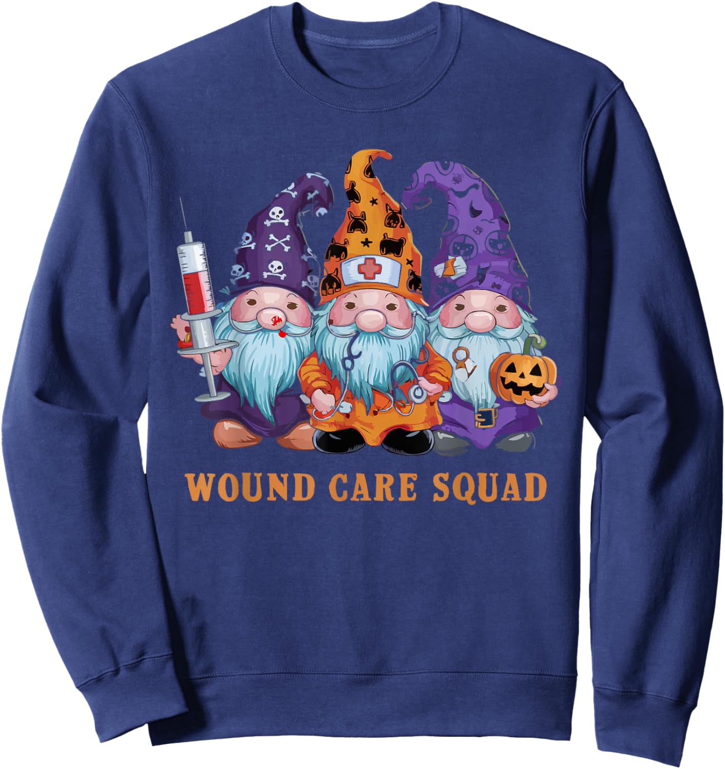 Halloween Wound Care Nurse Spooky Nursing Trick Or Treat Sweatshirt - Sweatshirt | Navy