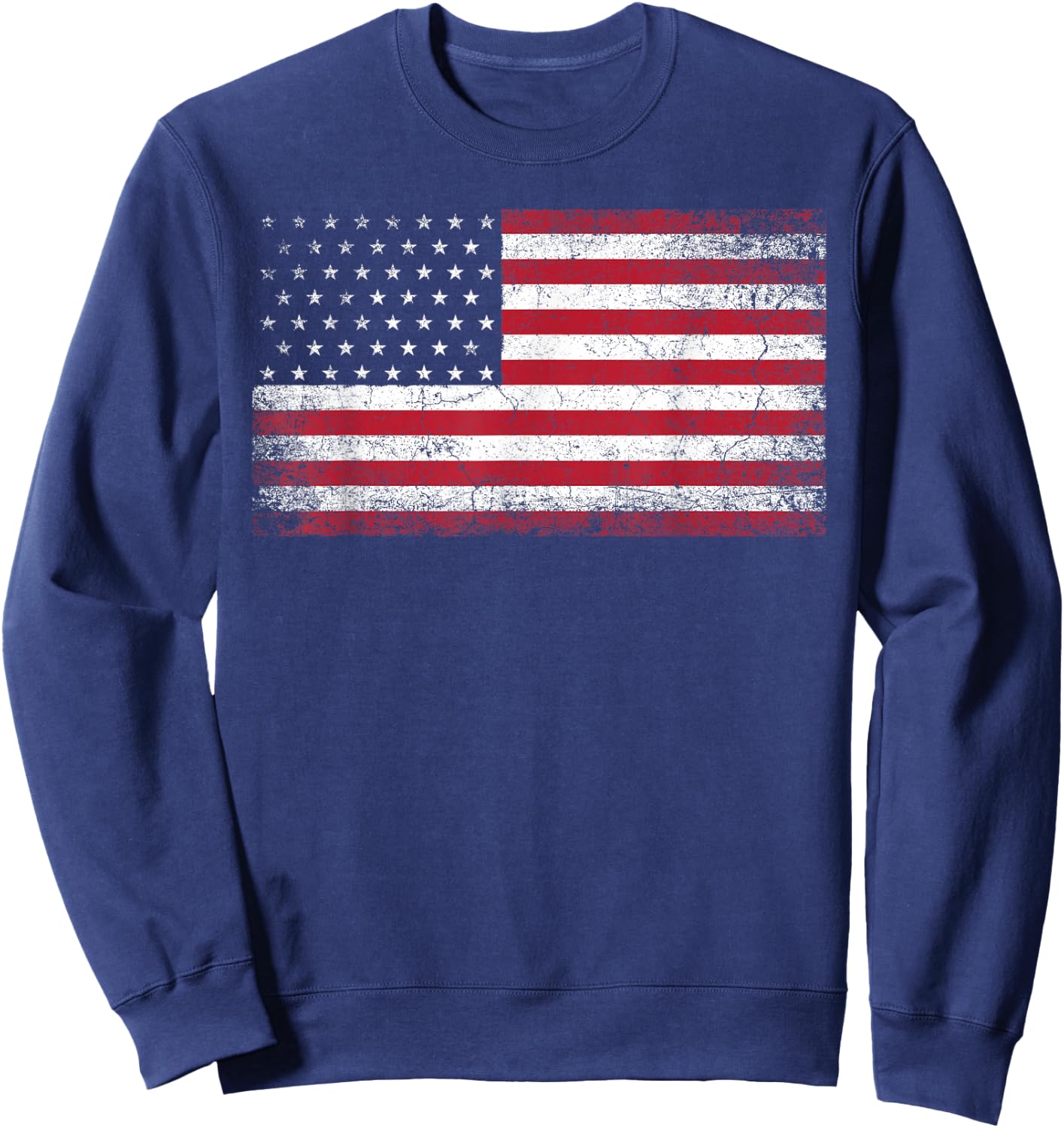 4th of July American Flag Vintage Country Small Sweatshirt - Sweatshirt | Navy