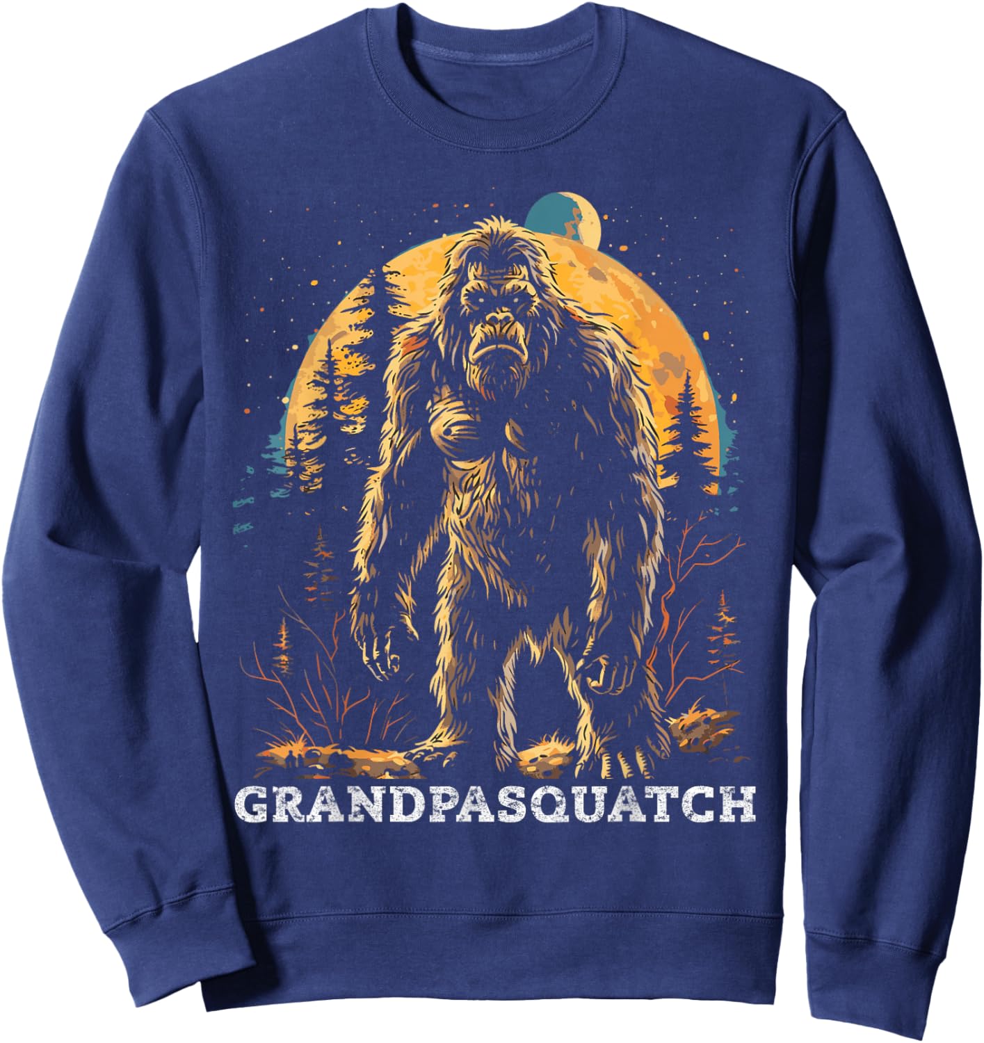 Grandpa Squatch Bigfoot Sasquatch Sweatshirt - Sweatshirt | Navy