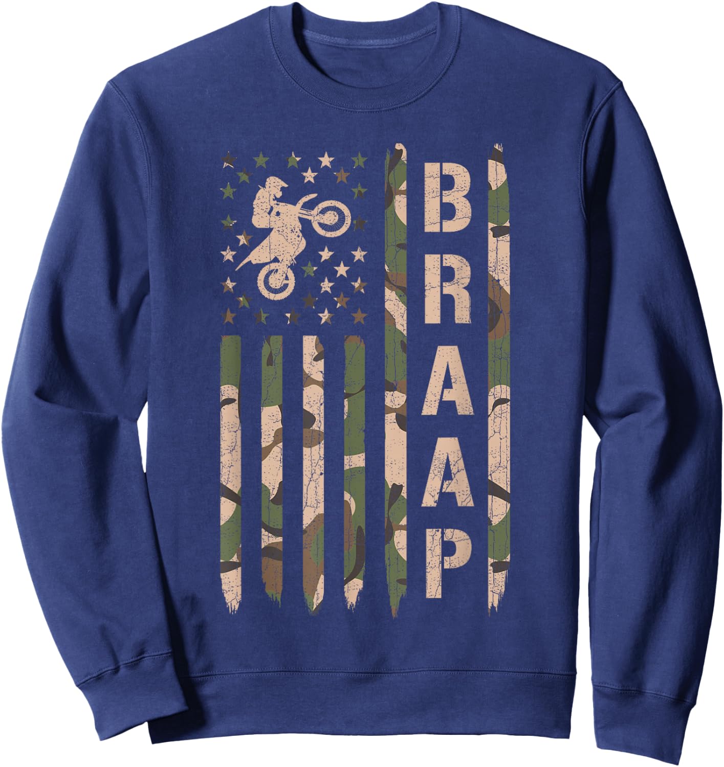 Braap Dirt Bike Camo Motocross Racing Supercross Gift Sweatshirt - Sweatshirt | Navy