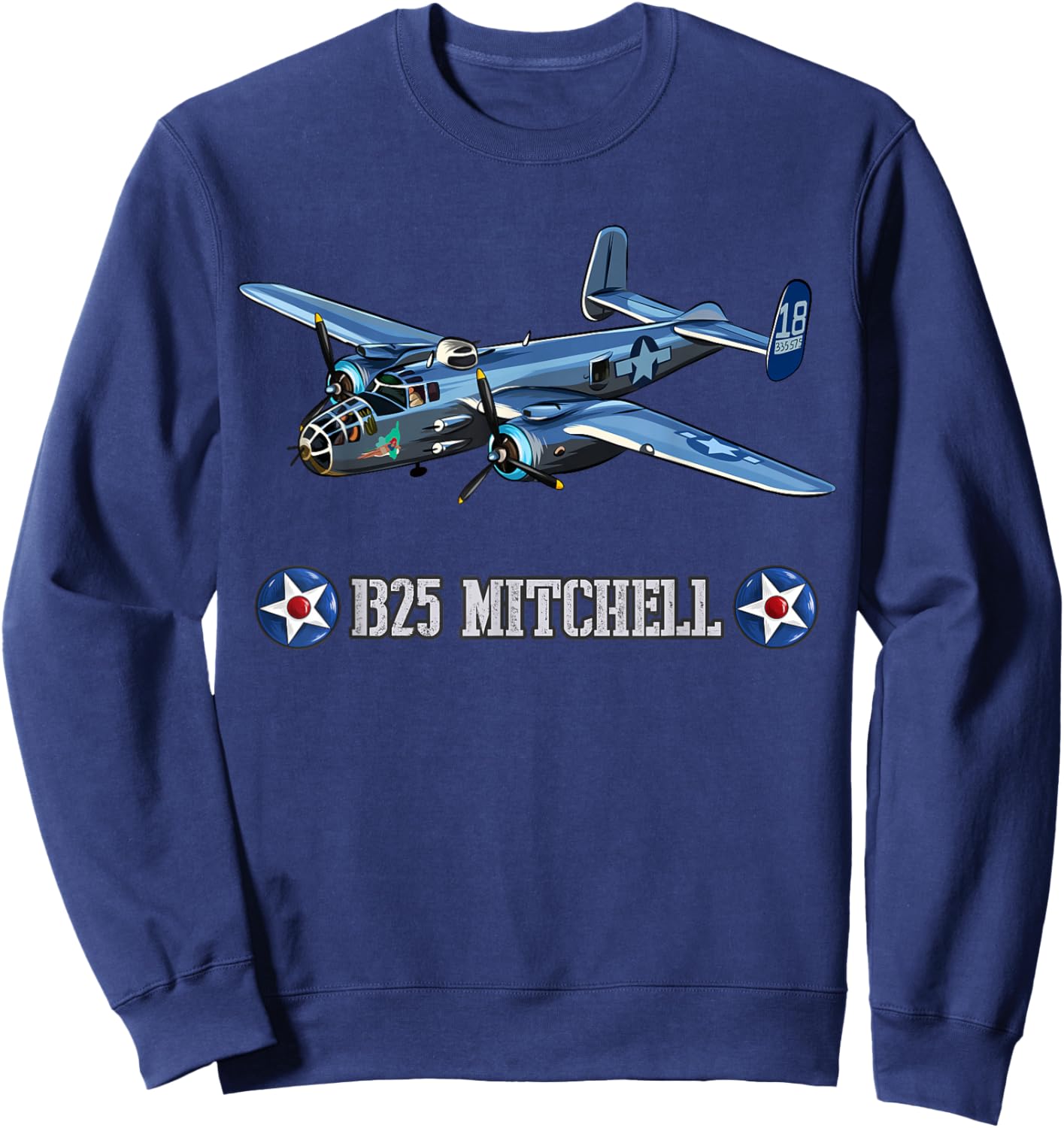 American Aircraft WWII B-25 Mitchell Bomber Sweatshirt - Sweatshirt | Navy