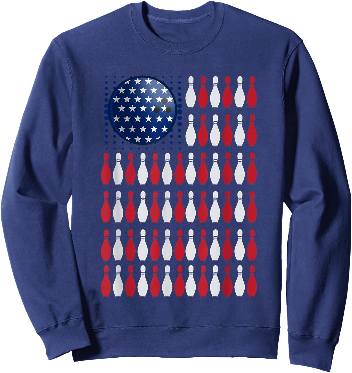 American Flag Bowling | Bowler Gifts for Bowling Team Sweatshirt - Sweatshirt | Navy