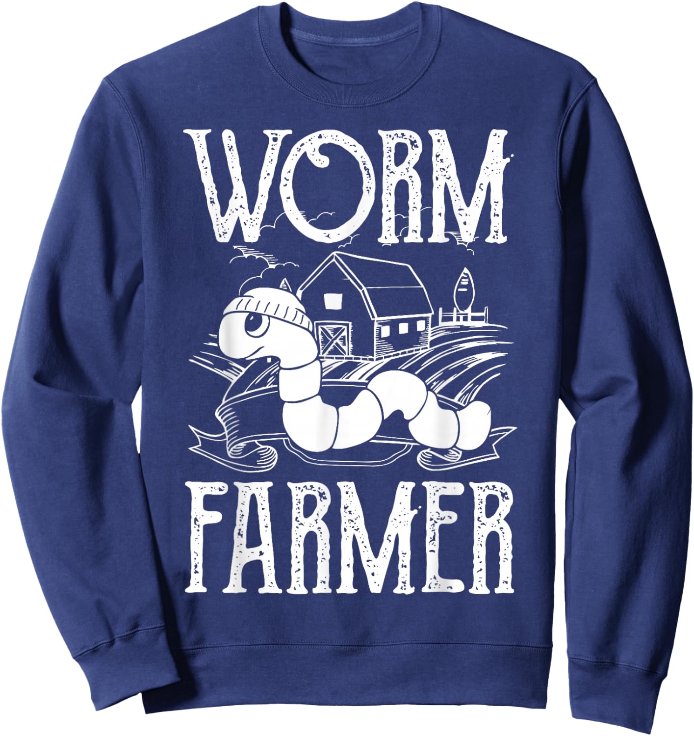 Worm Farmer Vermiculture Gardening Farming Compost Sweatshirt - Sweatshirt | Navy