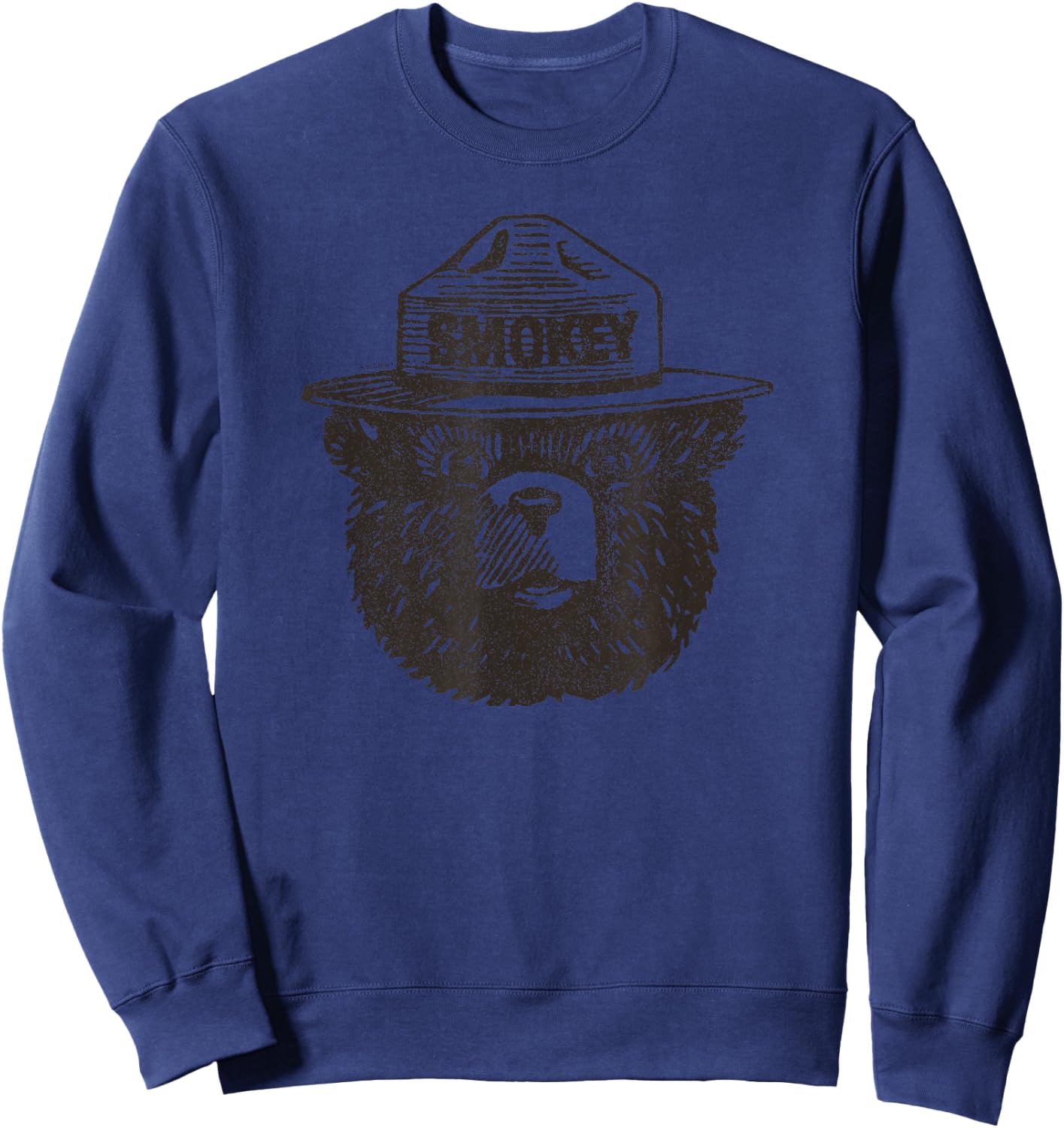 Smokey Bear Portrait Vintage Forest Fire Prevention PSA Sweatshirt - Sweatshirt | Navy