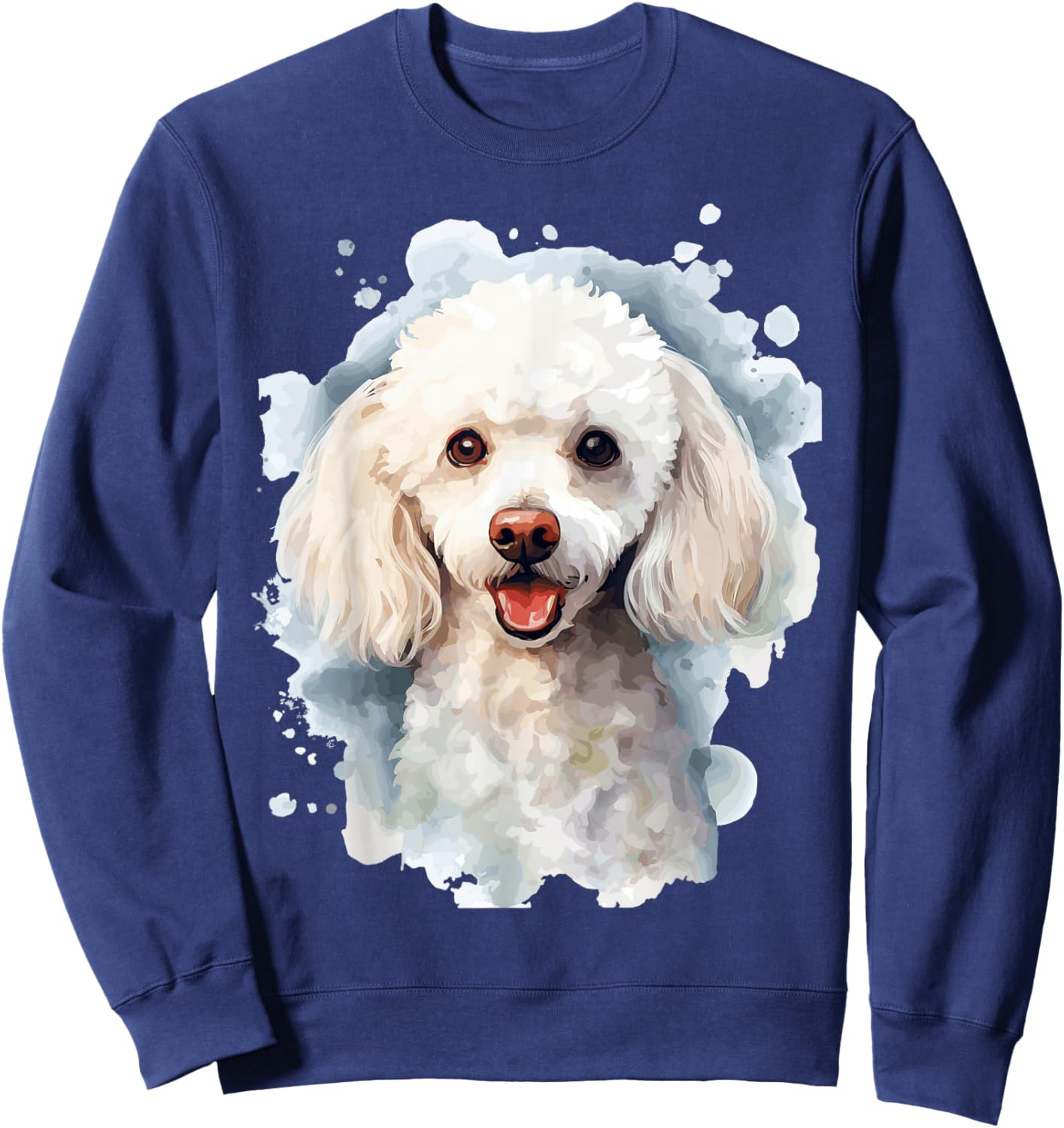 White Poodle Lovers Design Pop Art White Poodle Sweatshirt - Sweatshirt | Navy
