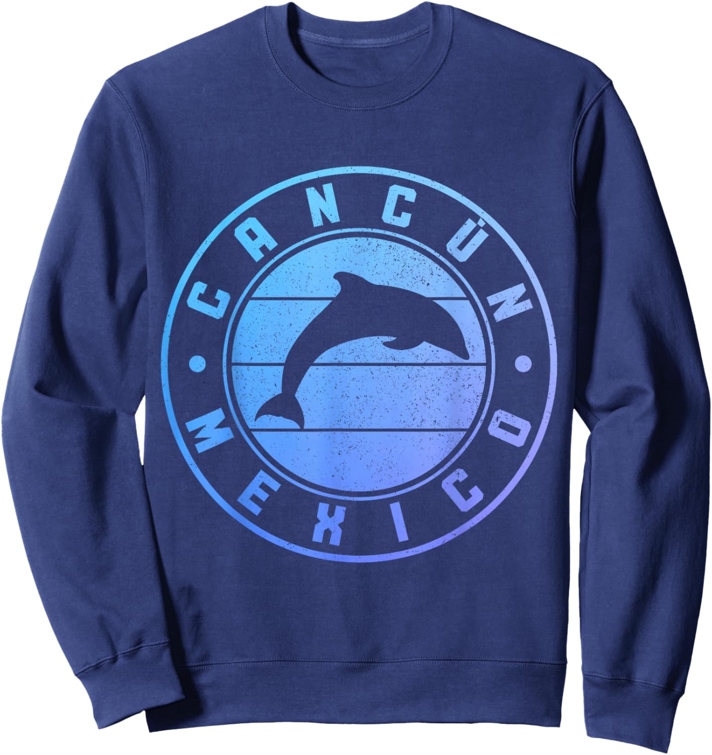 Cancun Mexico Dolphin Souvenir Vintage Sweatshirt - Sweatshirt | Navy