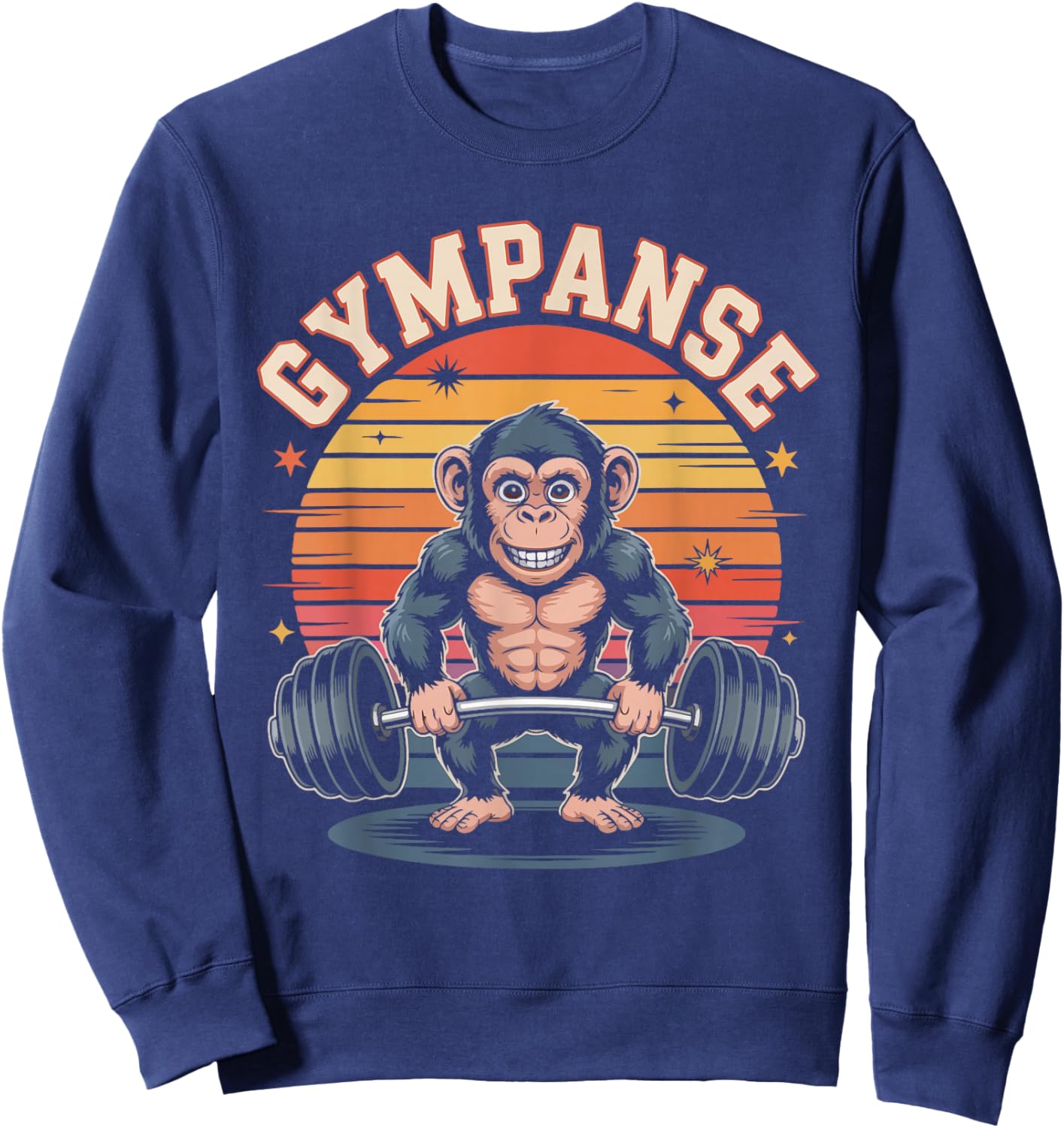 Gympanse Lustiger Gewichtheber AFFE Sweatshirt - Sweatshirt | Navy