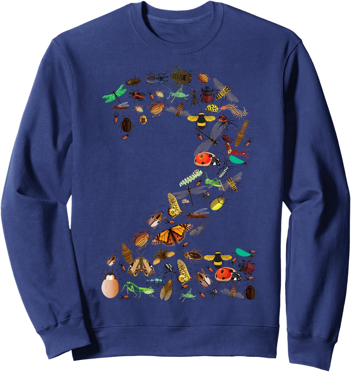 Funny Bugs 2nd Birthday Gift | Cute 2 Years Old Toddler Kid Sweatshirt - Sweatshirt | Navy
