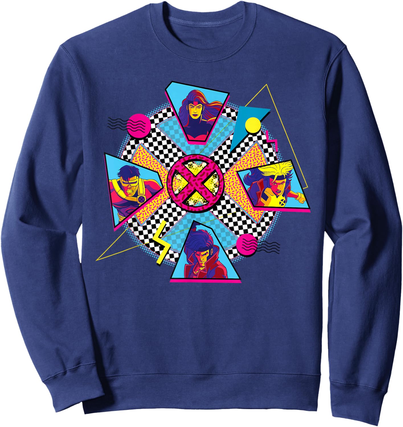 Marvel X-Men Jean Grey Cyclops Rogue Gambit 90s Sweatshirt - Sweatshirt | Navy